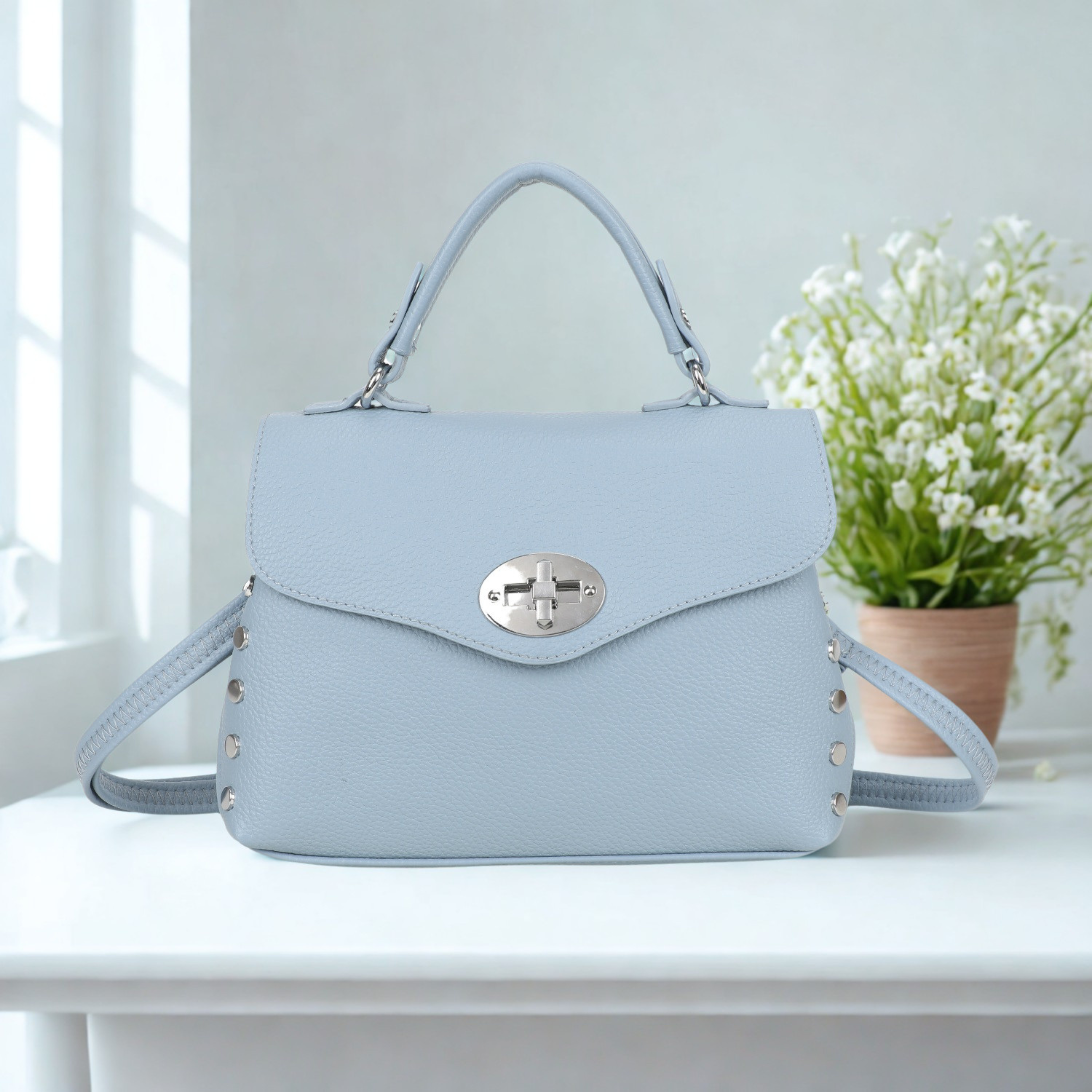 Ladies Crossbody Shoulder Handbag with Long Detachable Strap