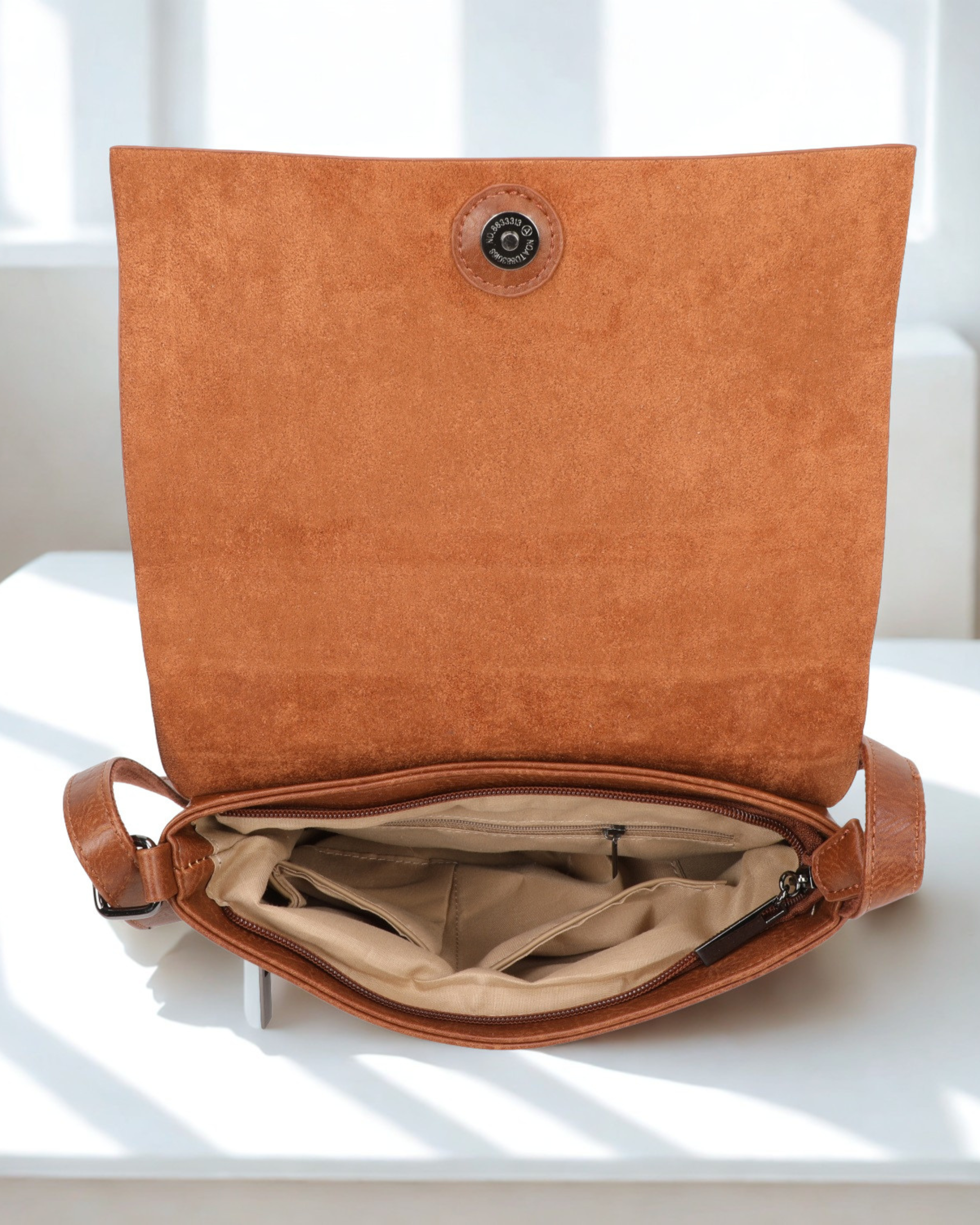 Ladies Synthetic Crossbody Bag Flap Shoulder Handbag Zip Pockets 9 Colours