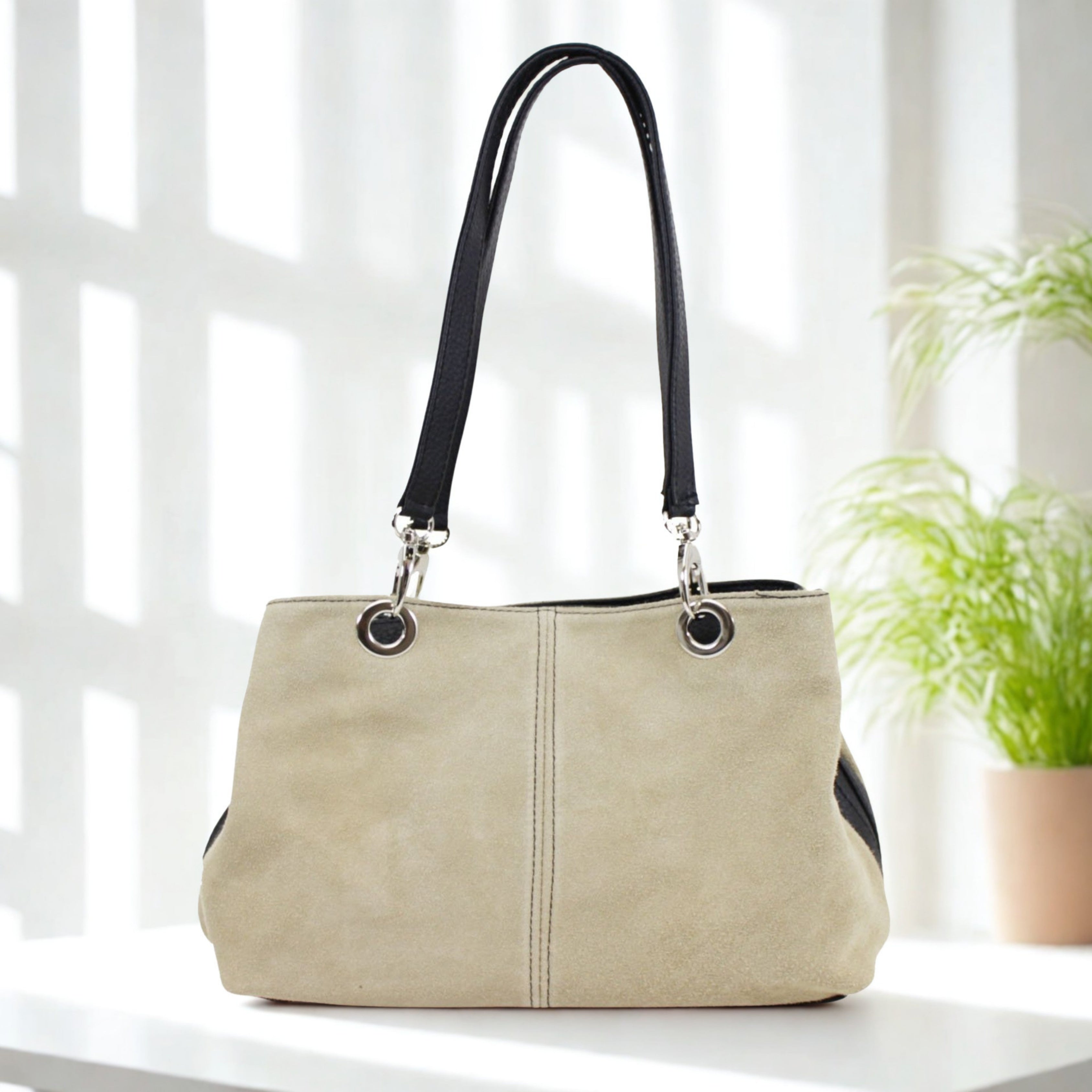 Italian Leahter Suede Shoulder Bag