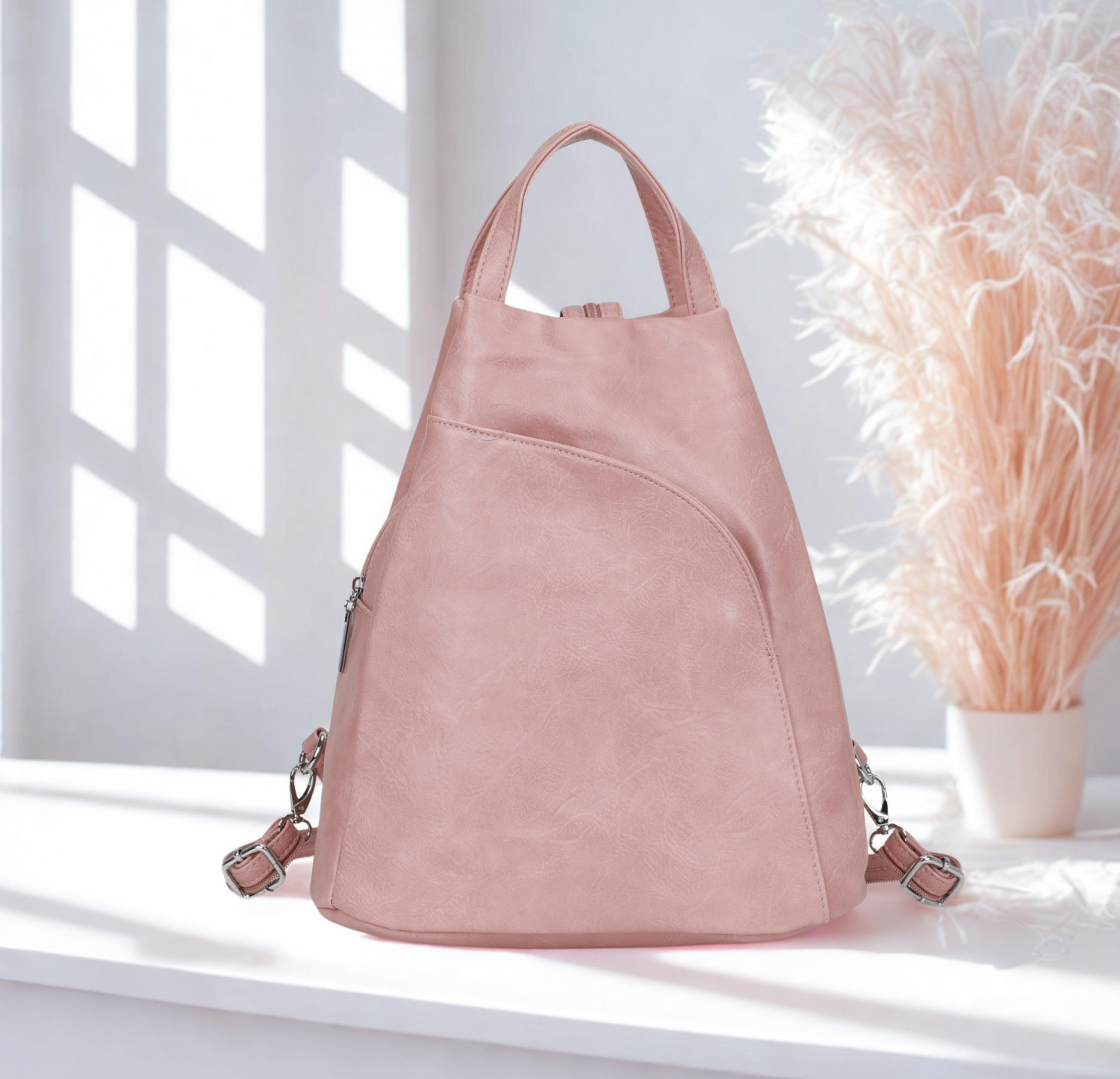Large Synthetic Leather Backpack Women | Travel Work Laptop Backpack
