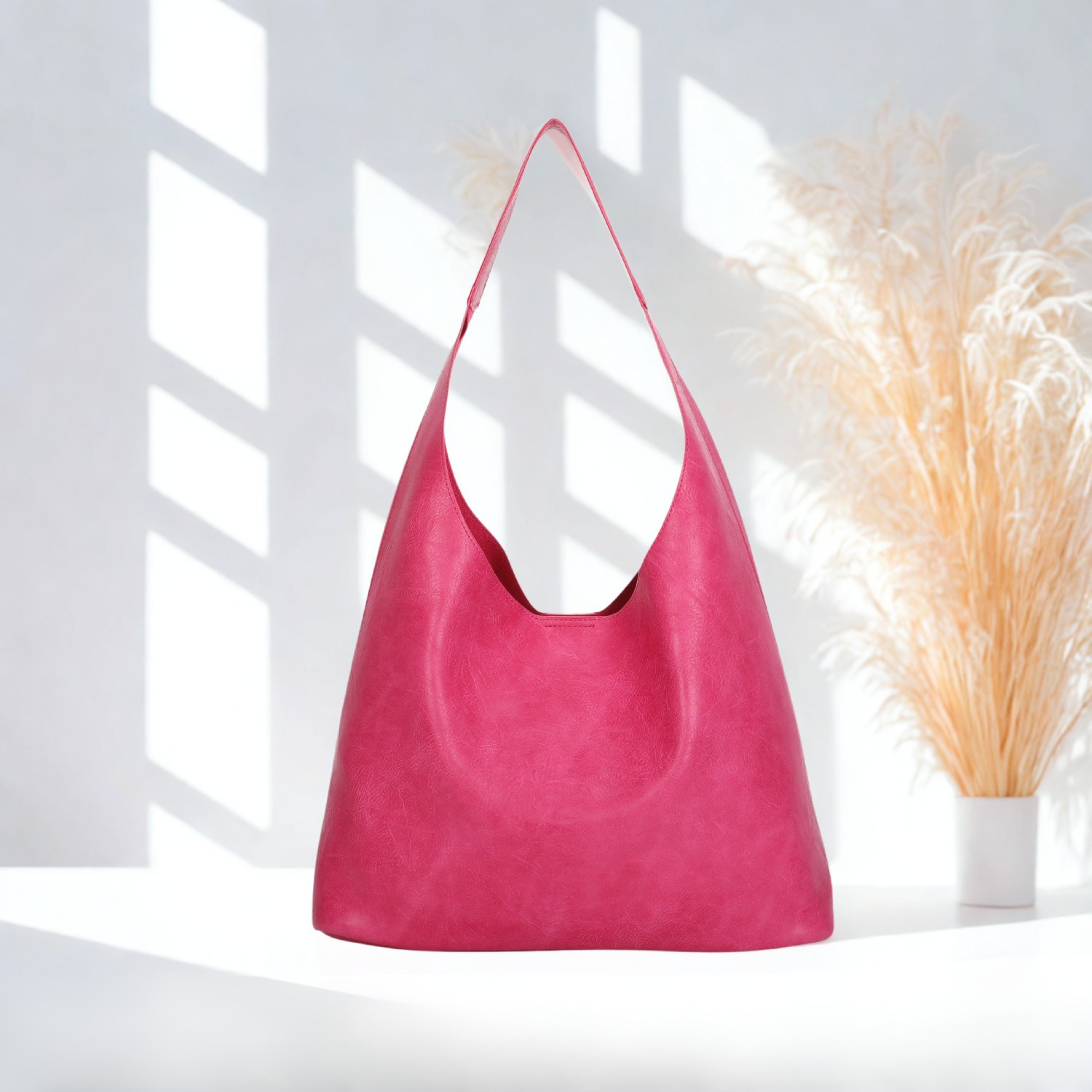 Women’s Hobo Shoulder Bag Synthetic Handbag with Magdot Top Closure