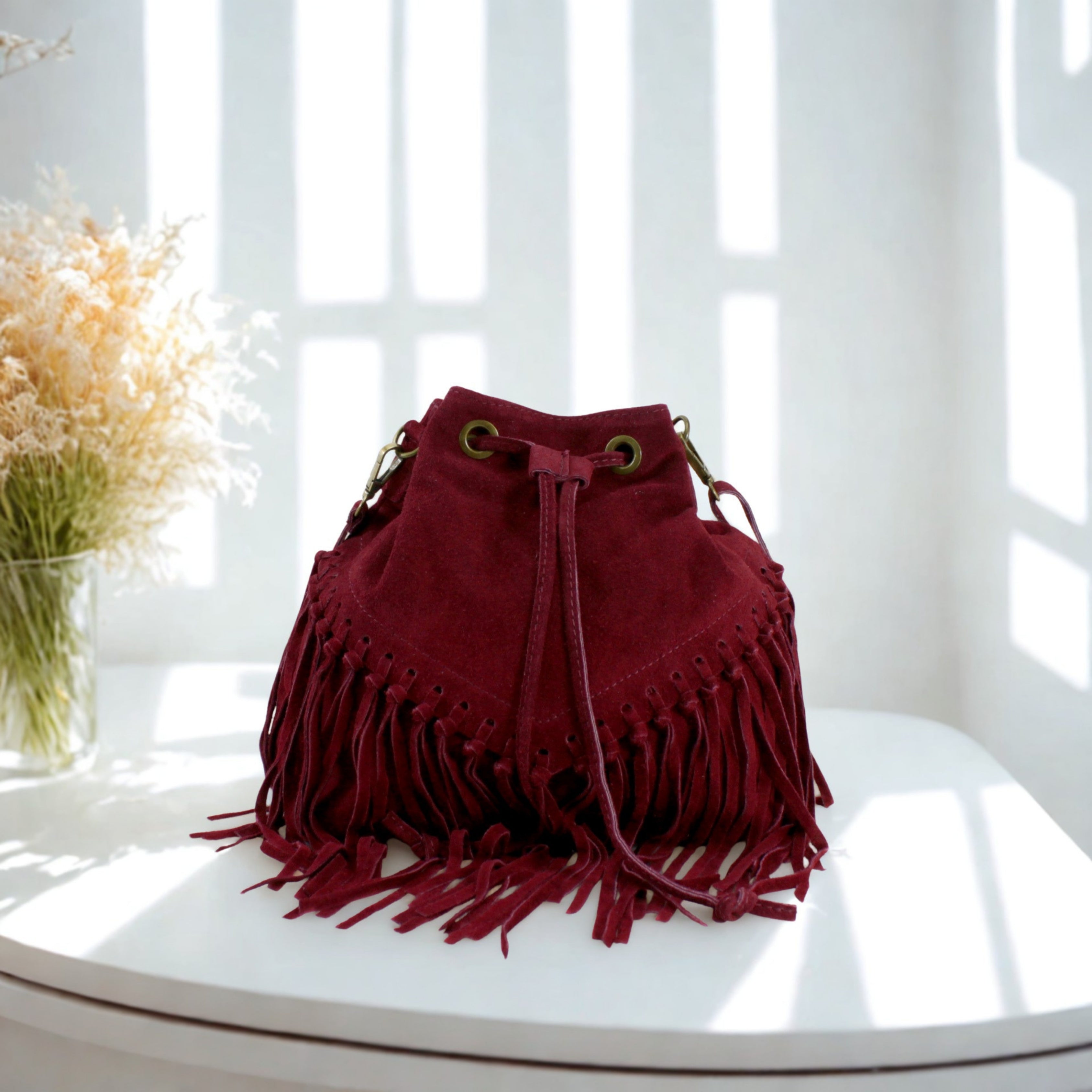 Italian Real Suede Bucket Bag