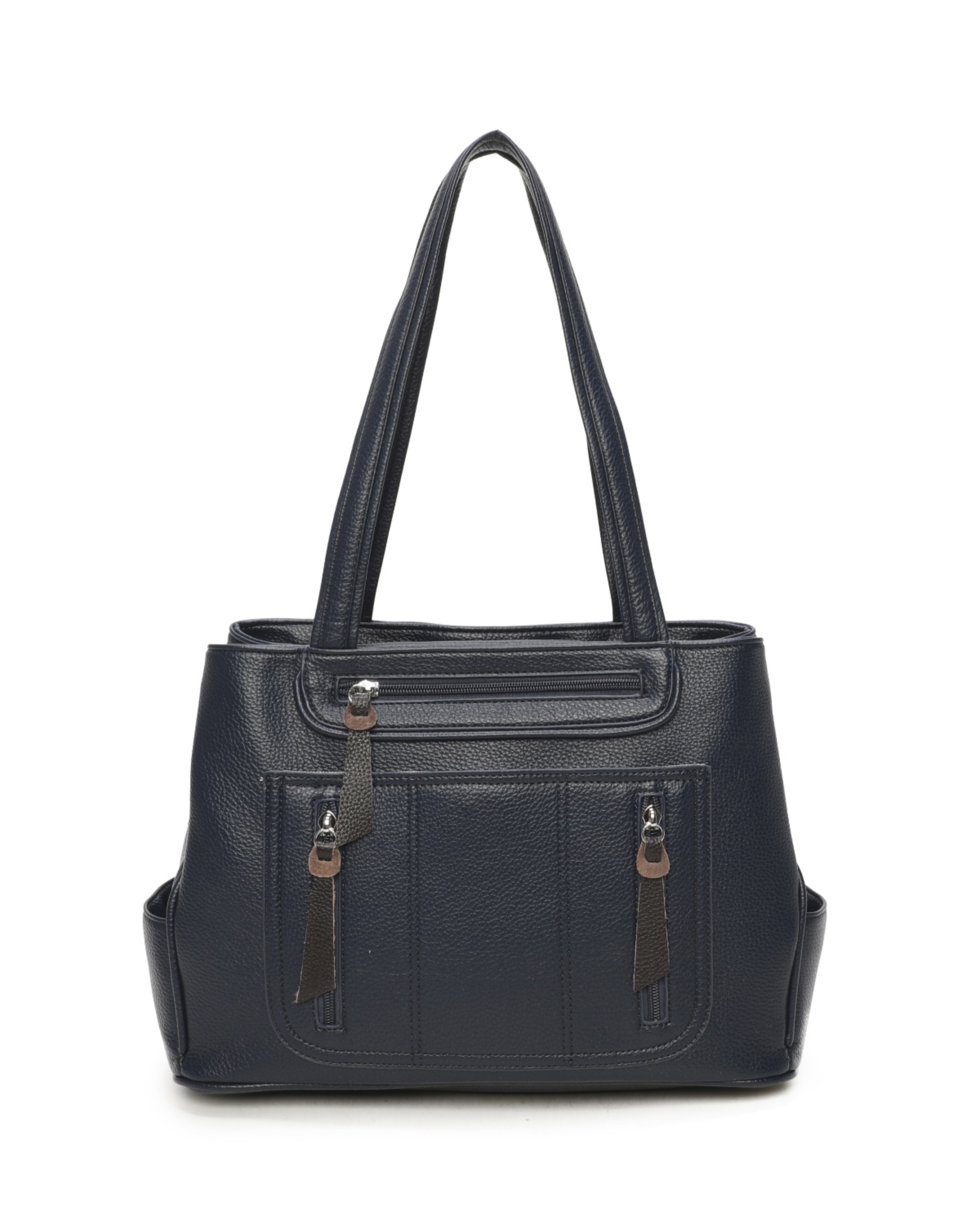 Women’s Multi Pocket Tote Shoulder Bag – Top Zip Closure, Double Compartment Handbag