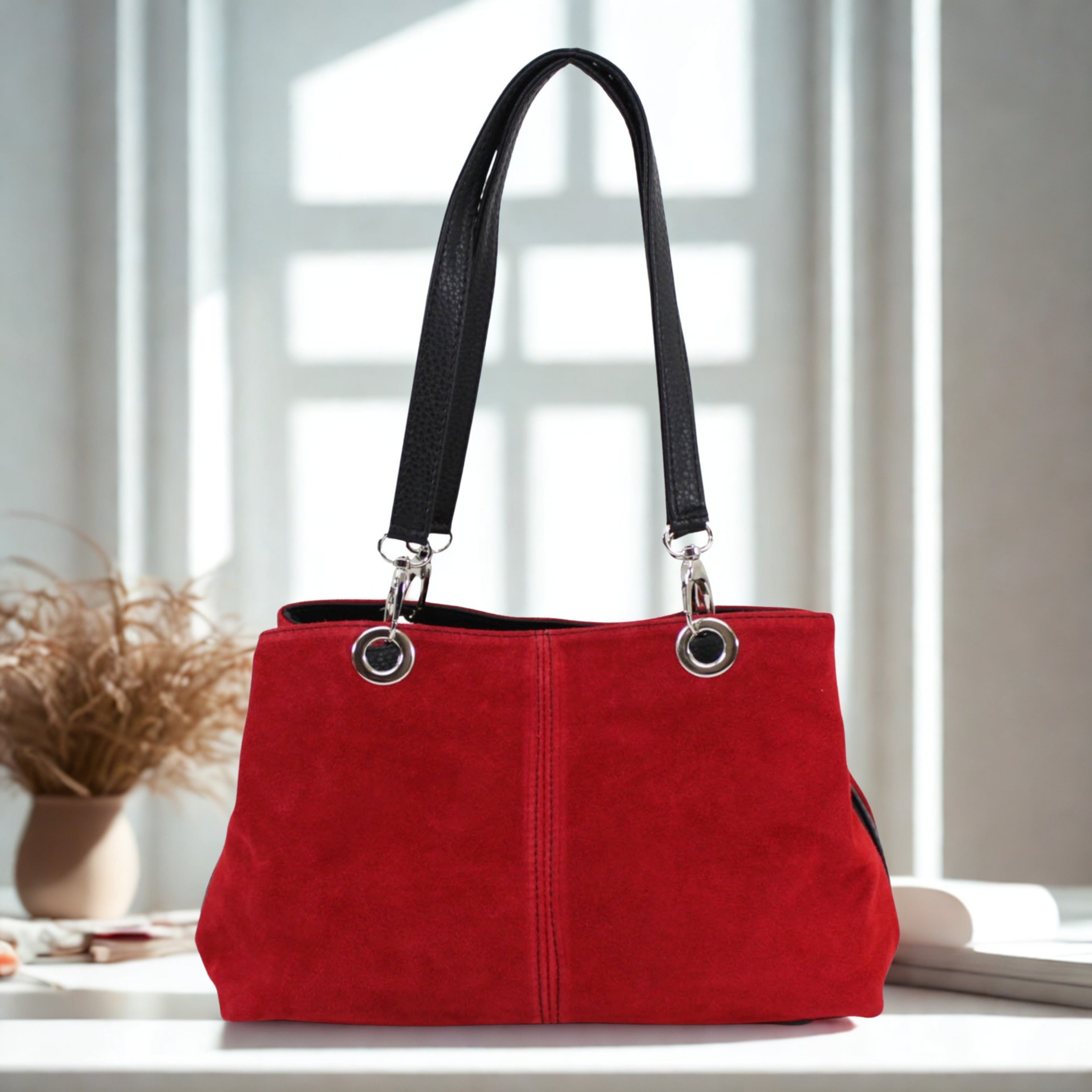 Italian Leahter Suede Shoulder Bag