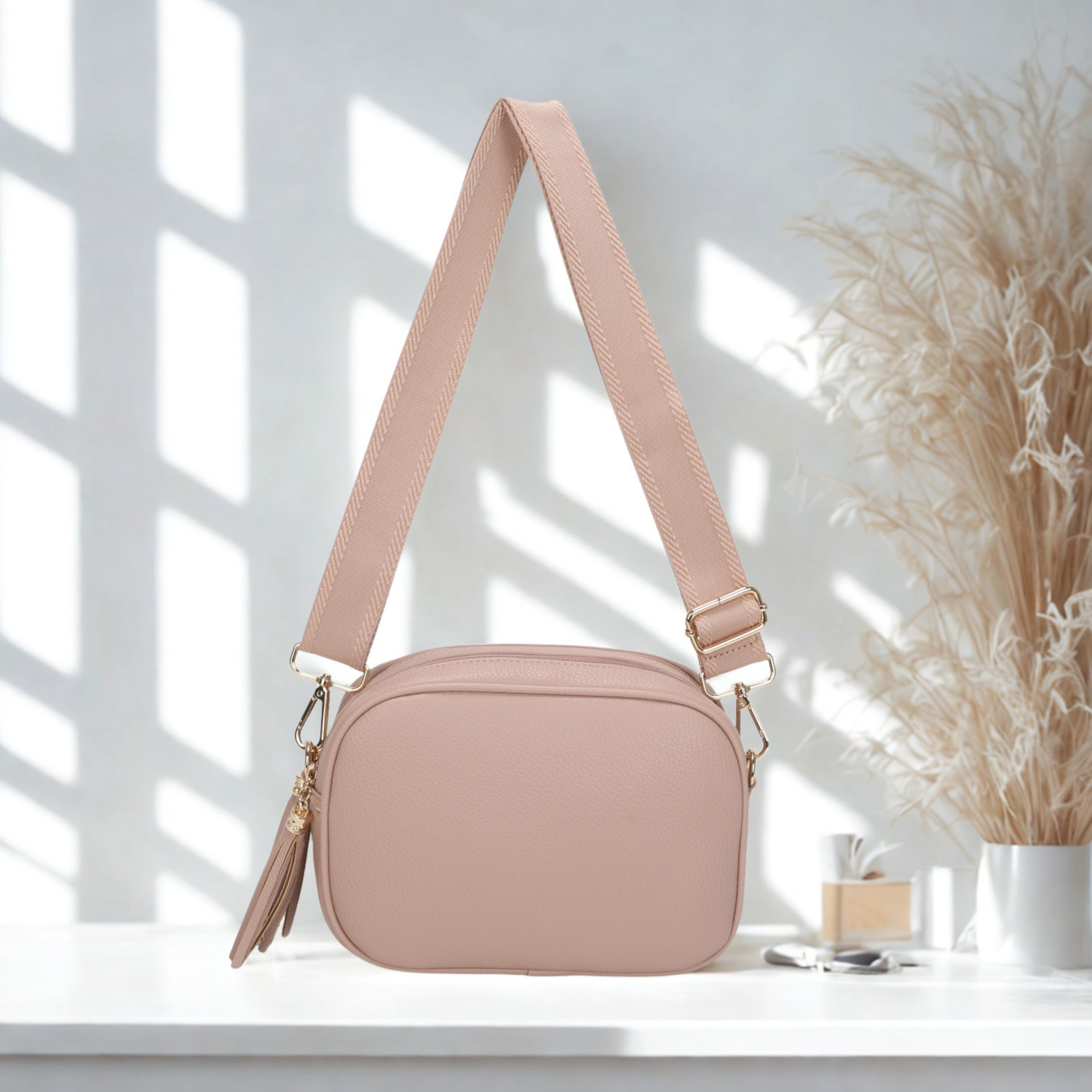 Women’s Small Crossbody Camera Bag with Colourful Strap,