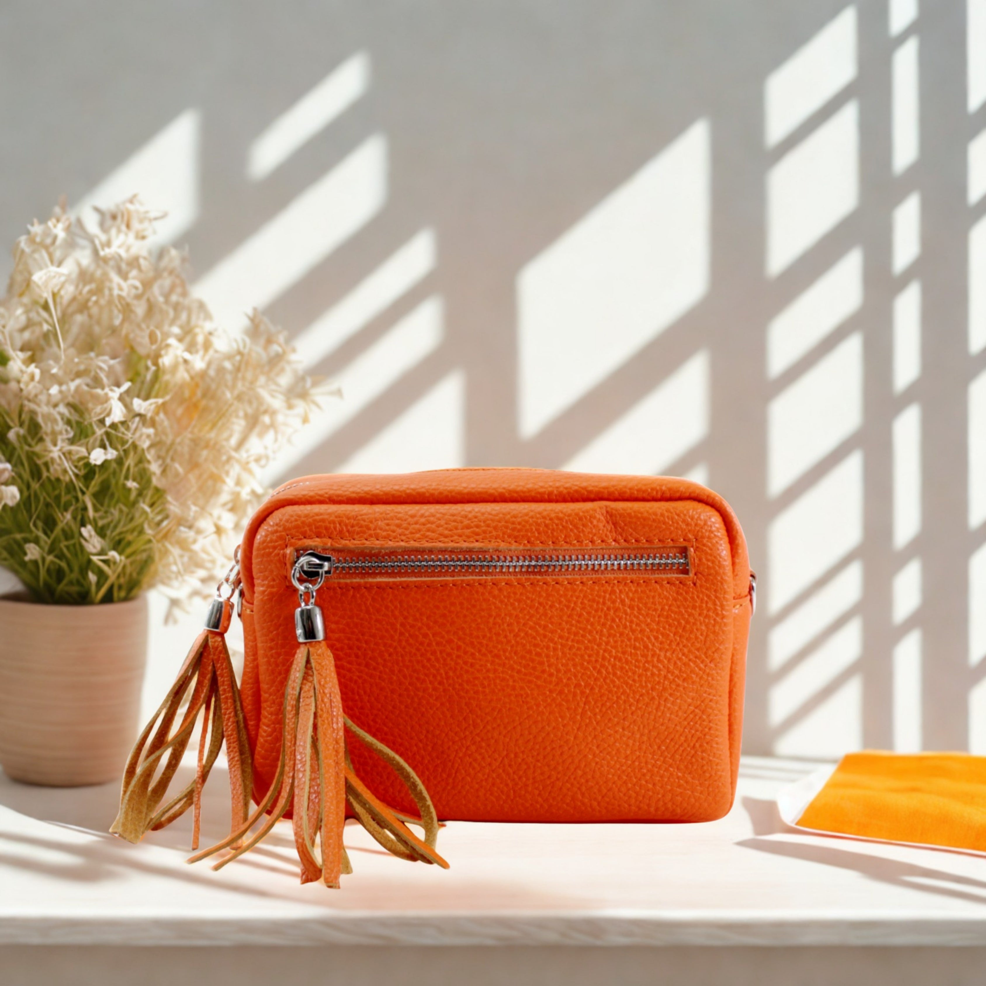 Leather Tassels Crossbody Bag