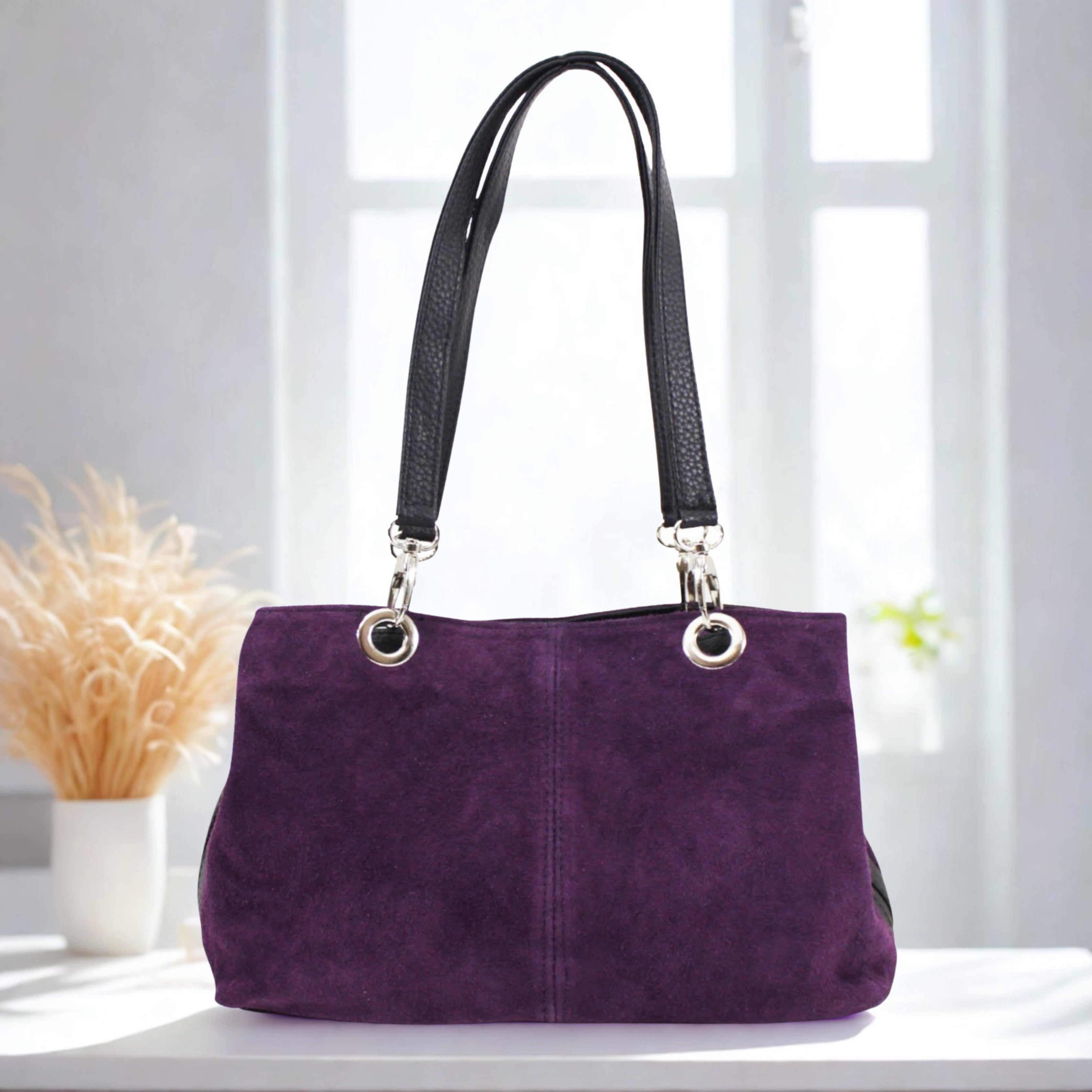 Italian Leahter Suede Shoulder Bag