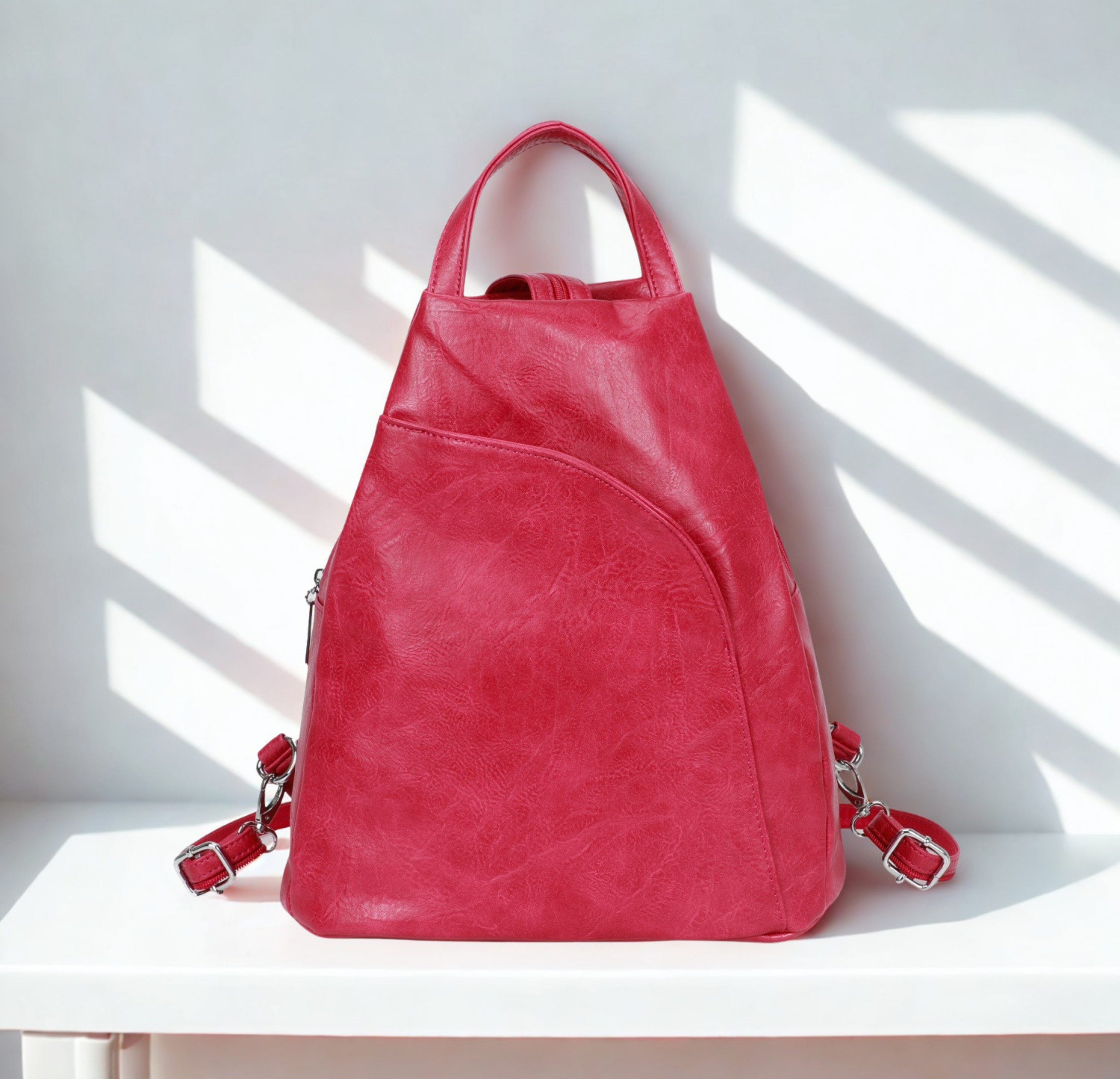 Large Synthetic Leather Backpack Women | Travel Work Laptop Backpack