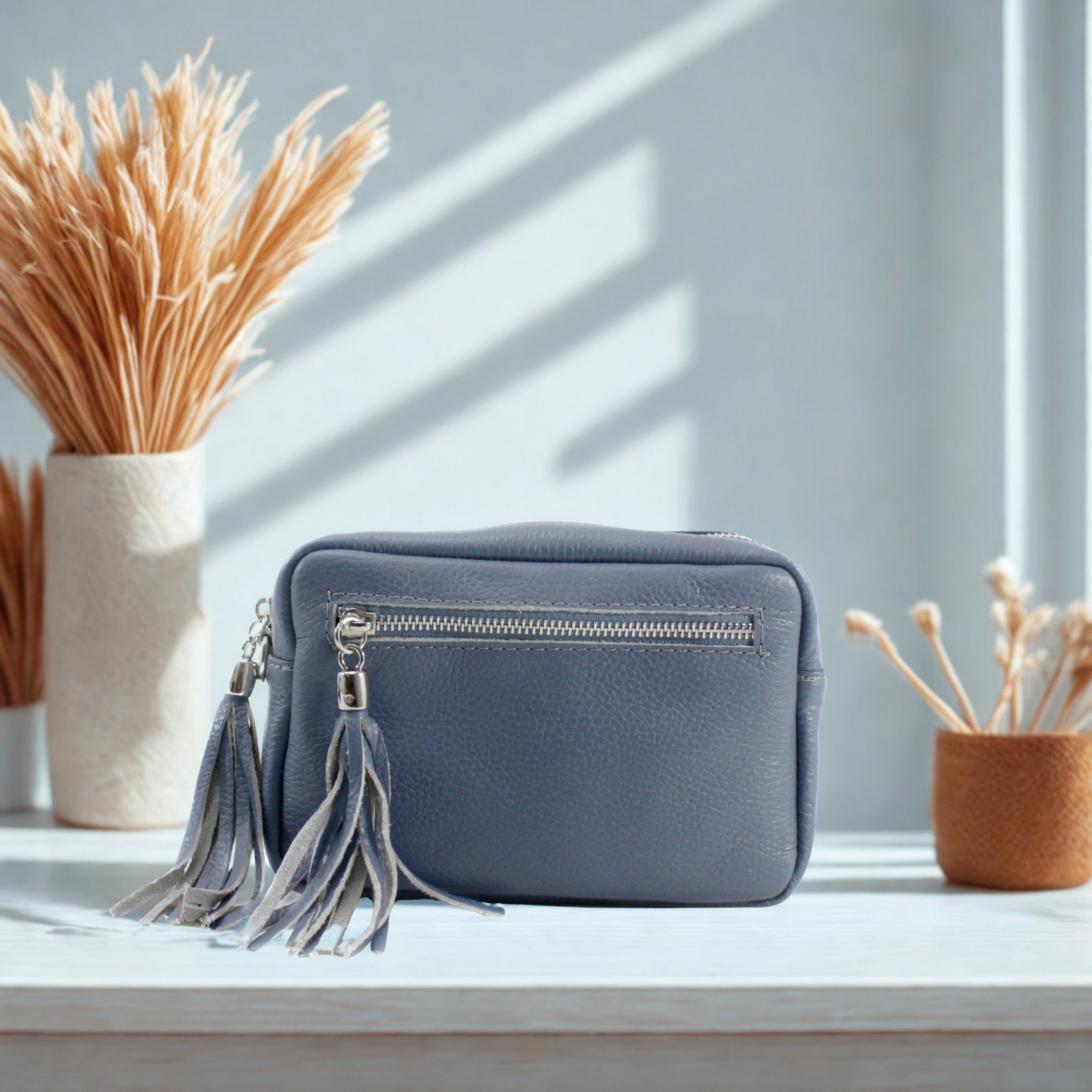 Leather Tassels Crossbody Bag