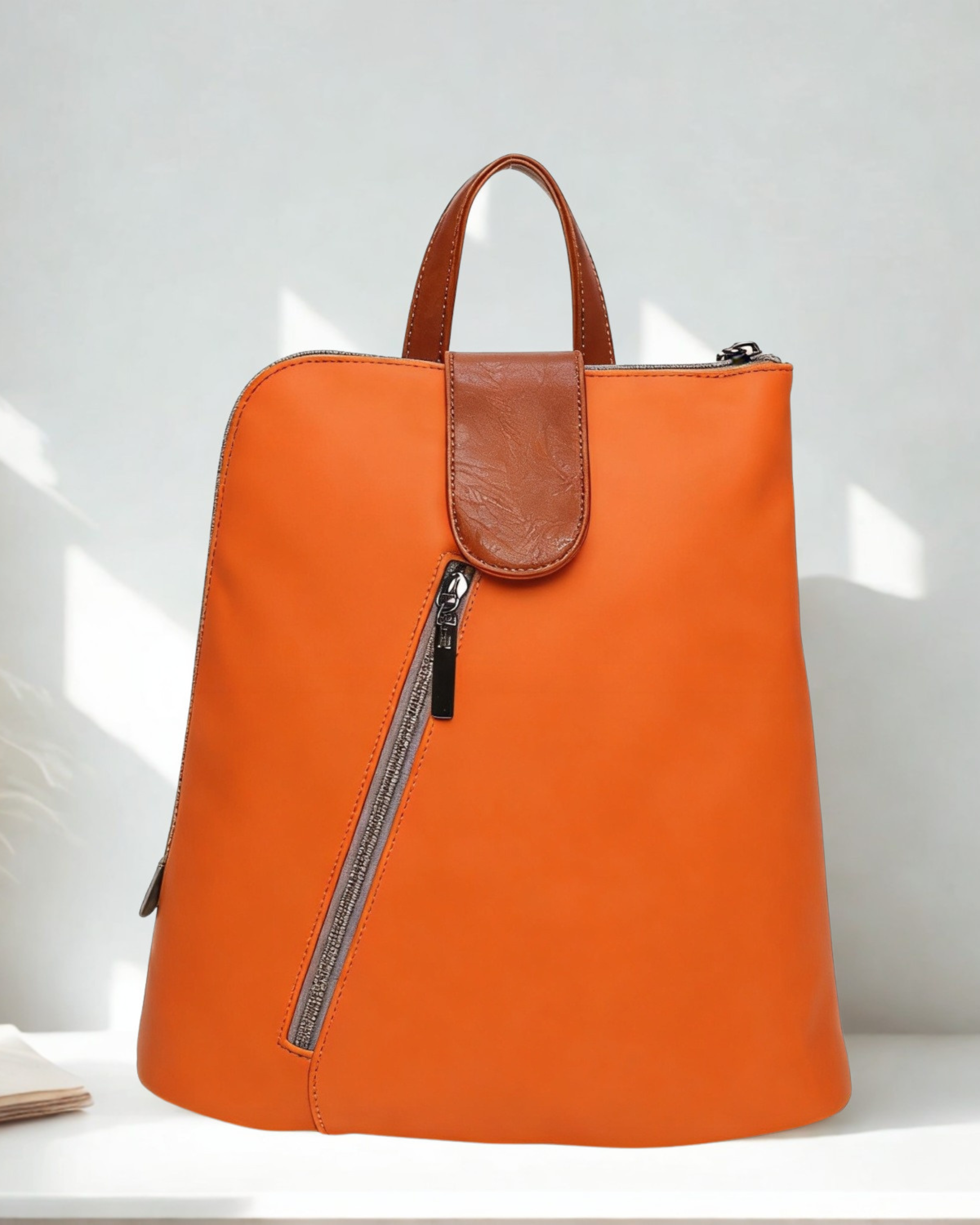 Women’s Synthetic Leather Backpack Handbag 2-in-1 Convertible Bag – Top Zip Closure, Multi-Pocket Travel Daypack with Adjustable Straps