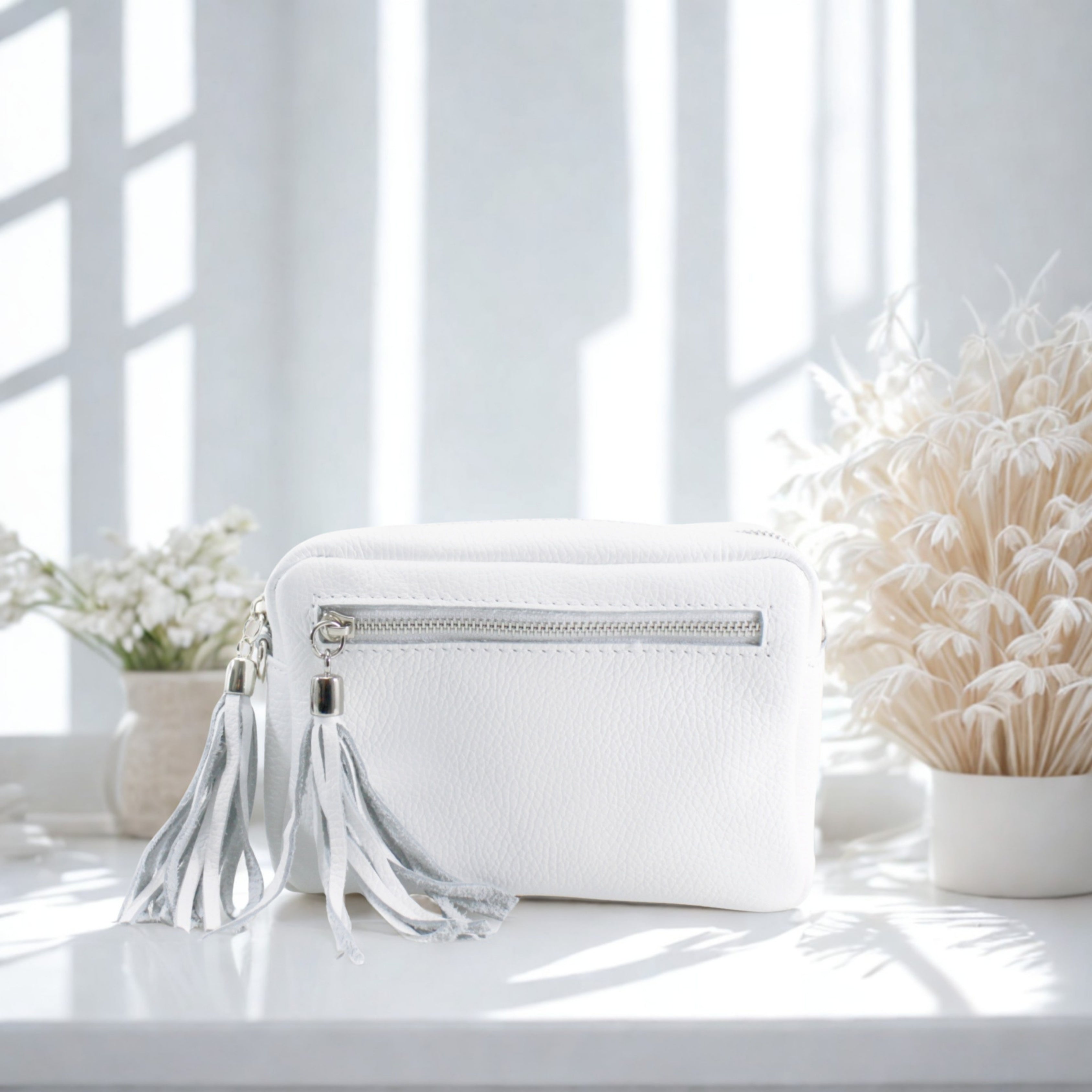 Leather Tassels Crossbody Bag