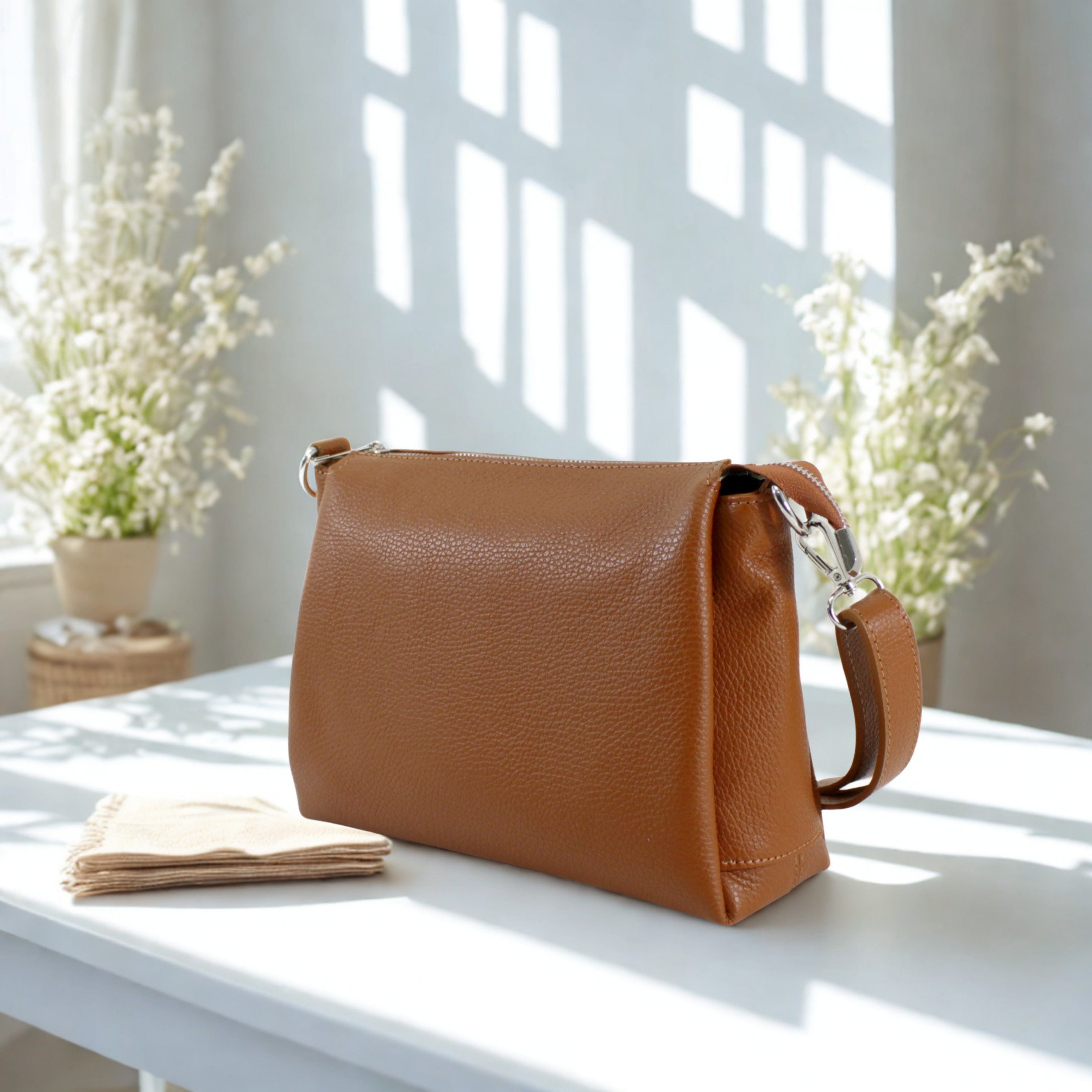 Italian Multi compartments Leather Bag