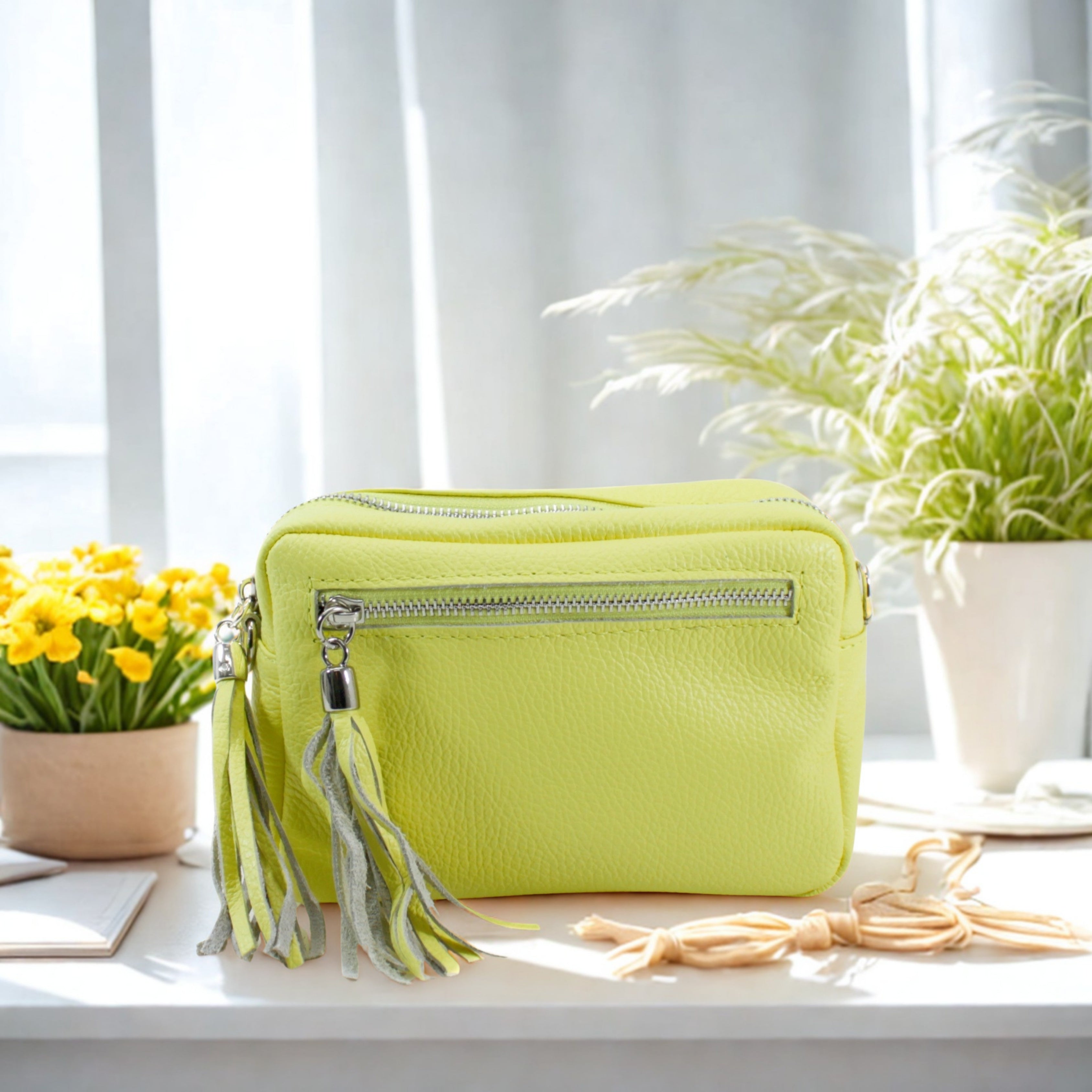 Leather Tassels Crossbody Bag