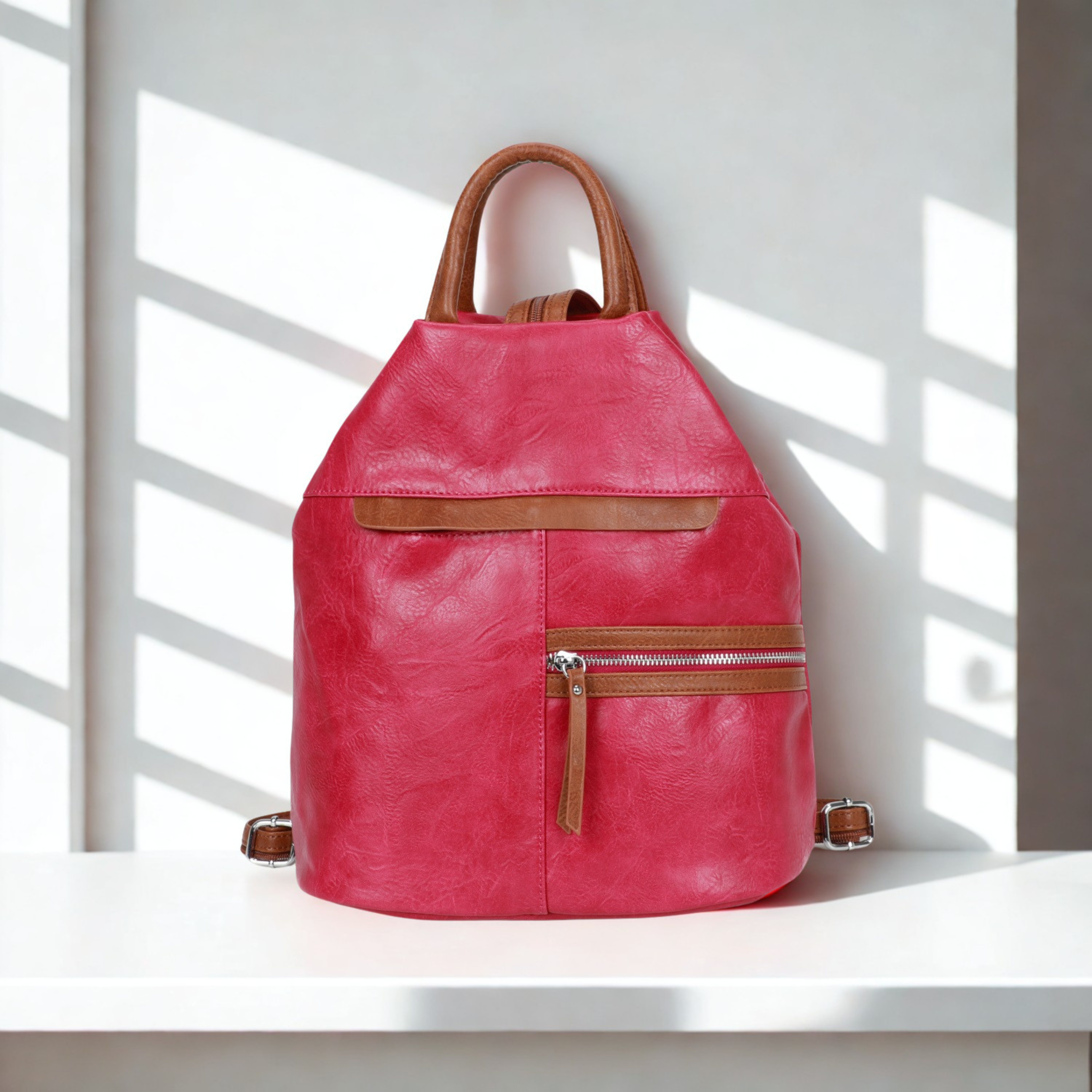 Women’s Faux Leather Backpack Bag – Ladies Convertible Shoulder Rucksack