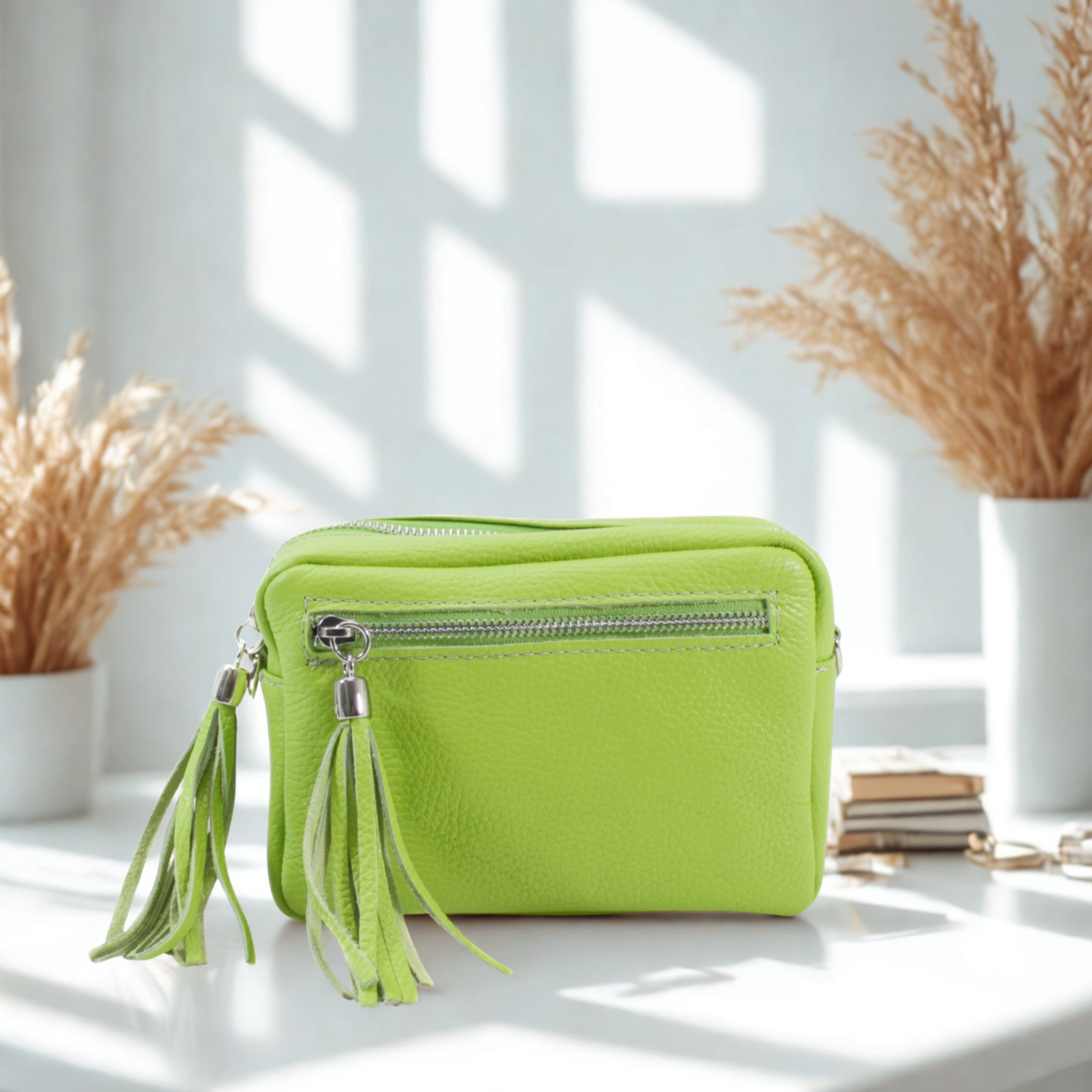 Leather Tassels Crossbody Bag