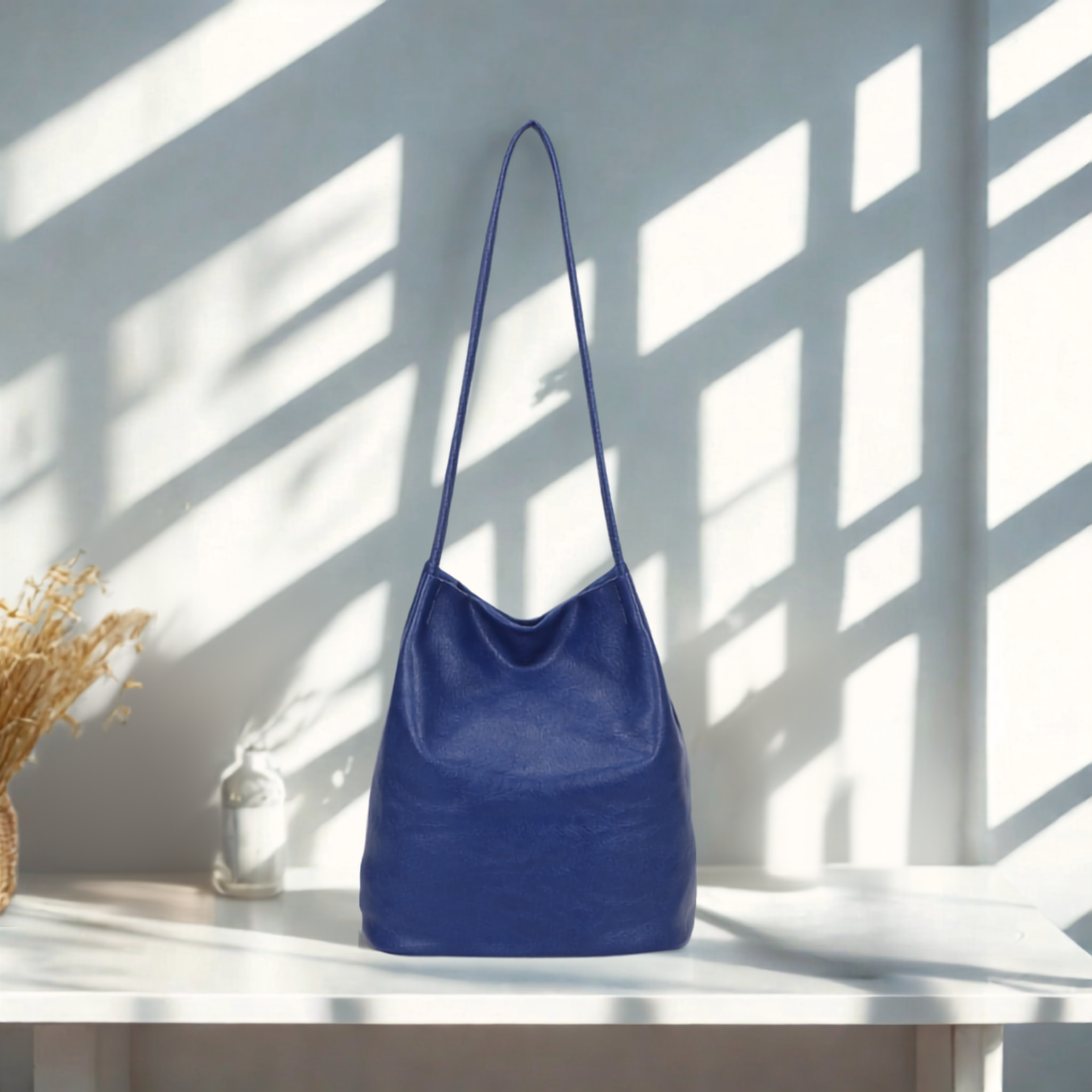 Large Women’s Hobo Shoulder Bag Plain Tote Handbag Zip Pockets 16 Colours