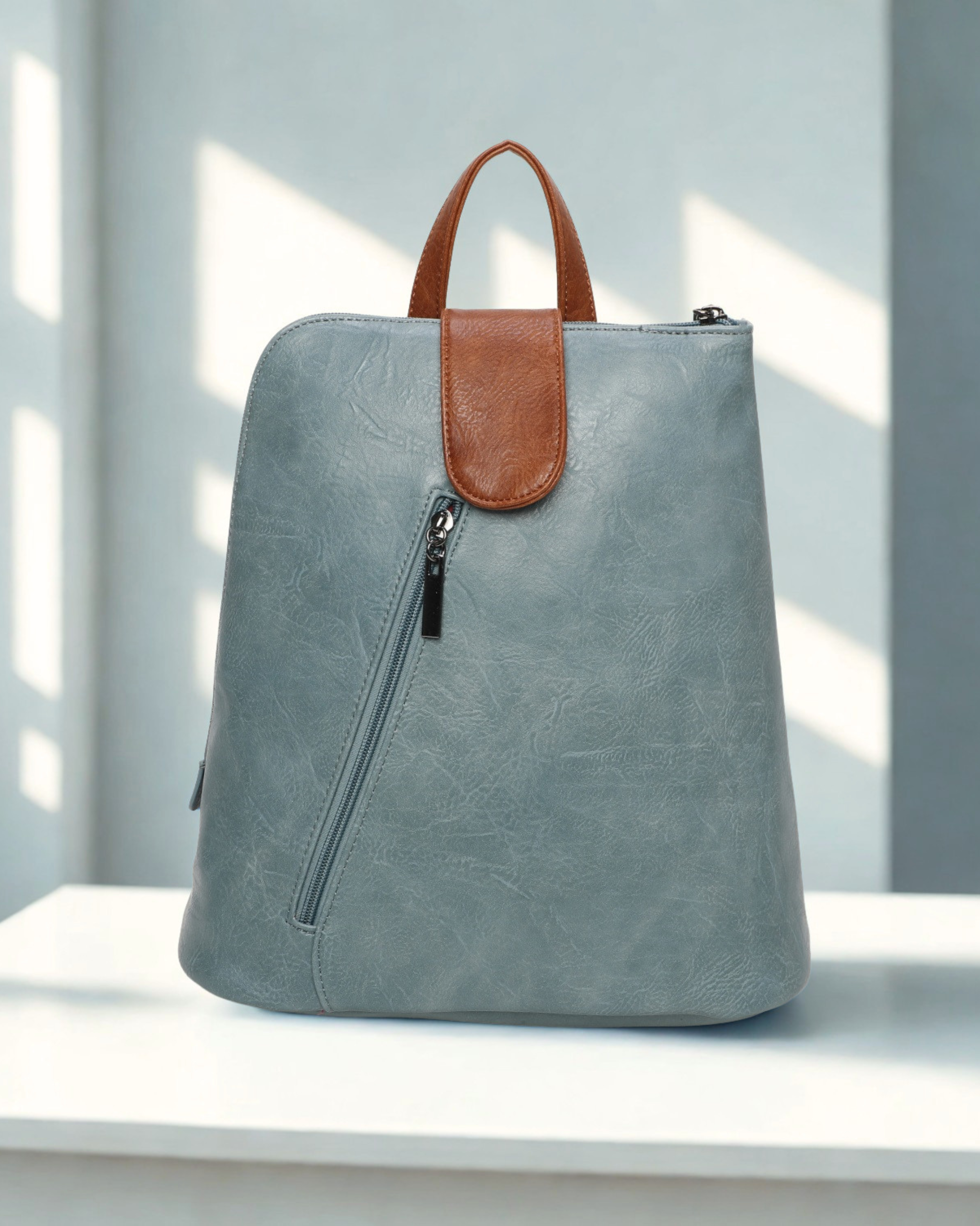 Women’s Synthetic Leather Backpack Handbag 2-in-1 Convertible Bag – Top Zip Closure, Multi-Pocket Travel Daypack with Adjustable Straps