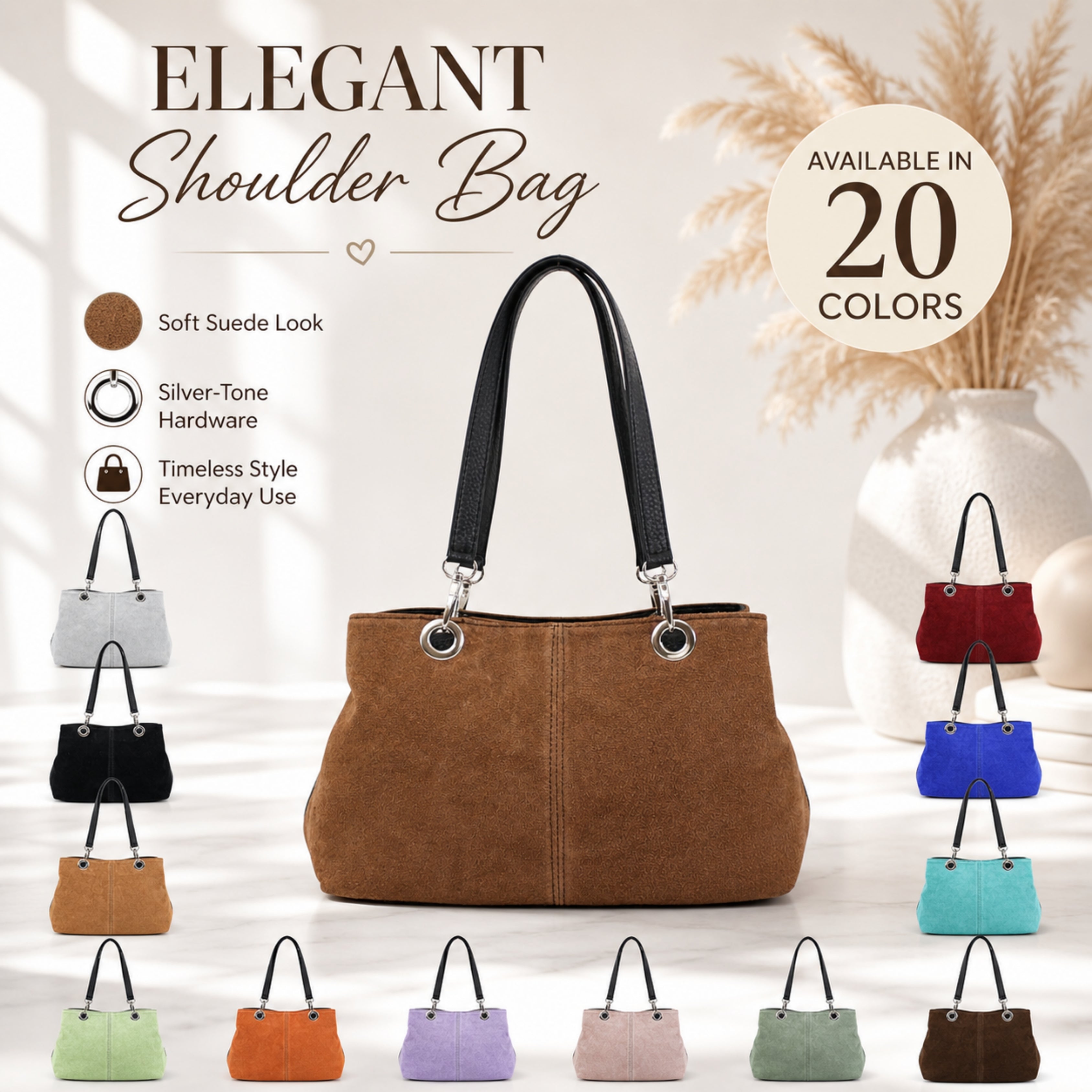 Italian Leahter Suede Shoulder Bag