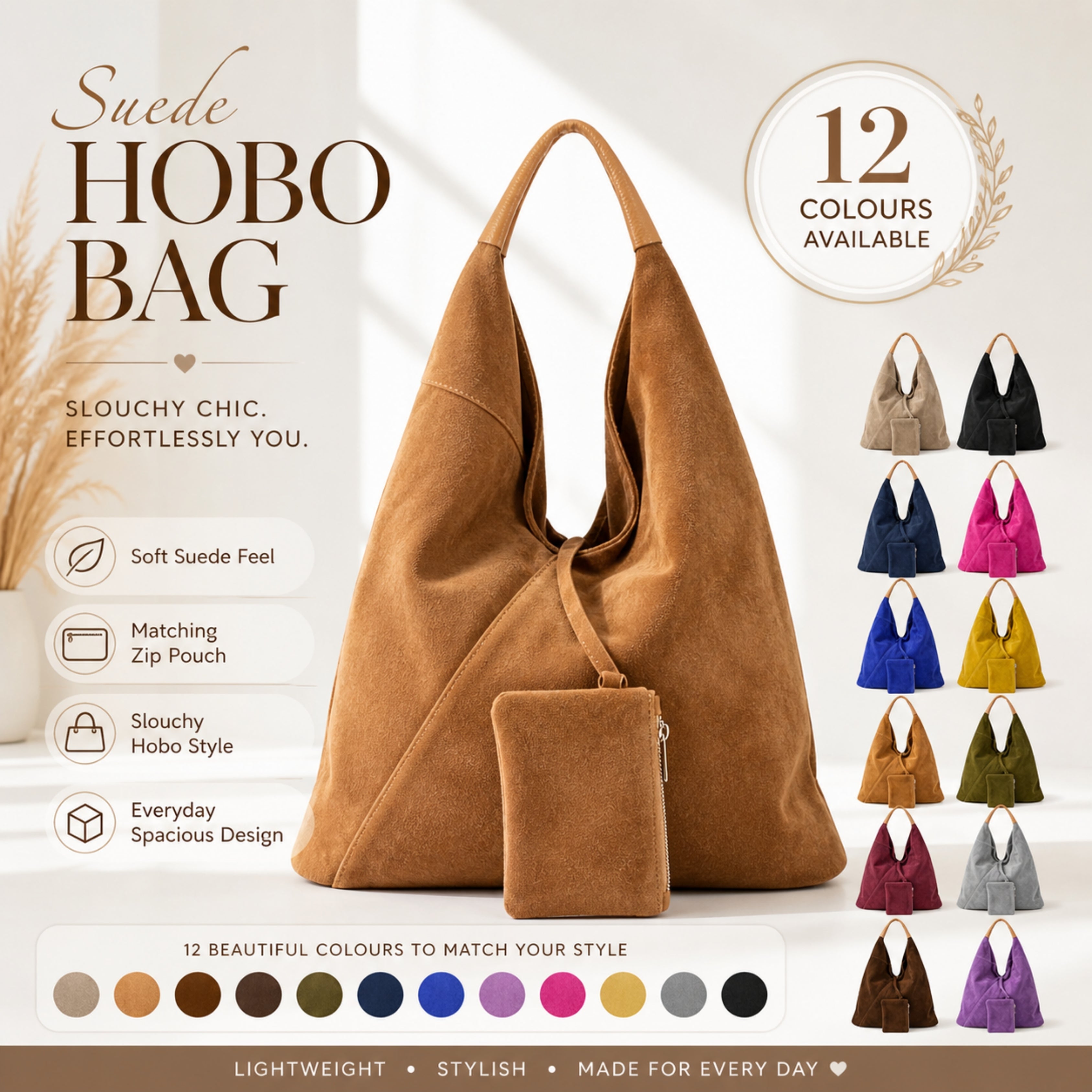 Italian Suede Shoulder Bag