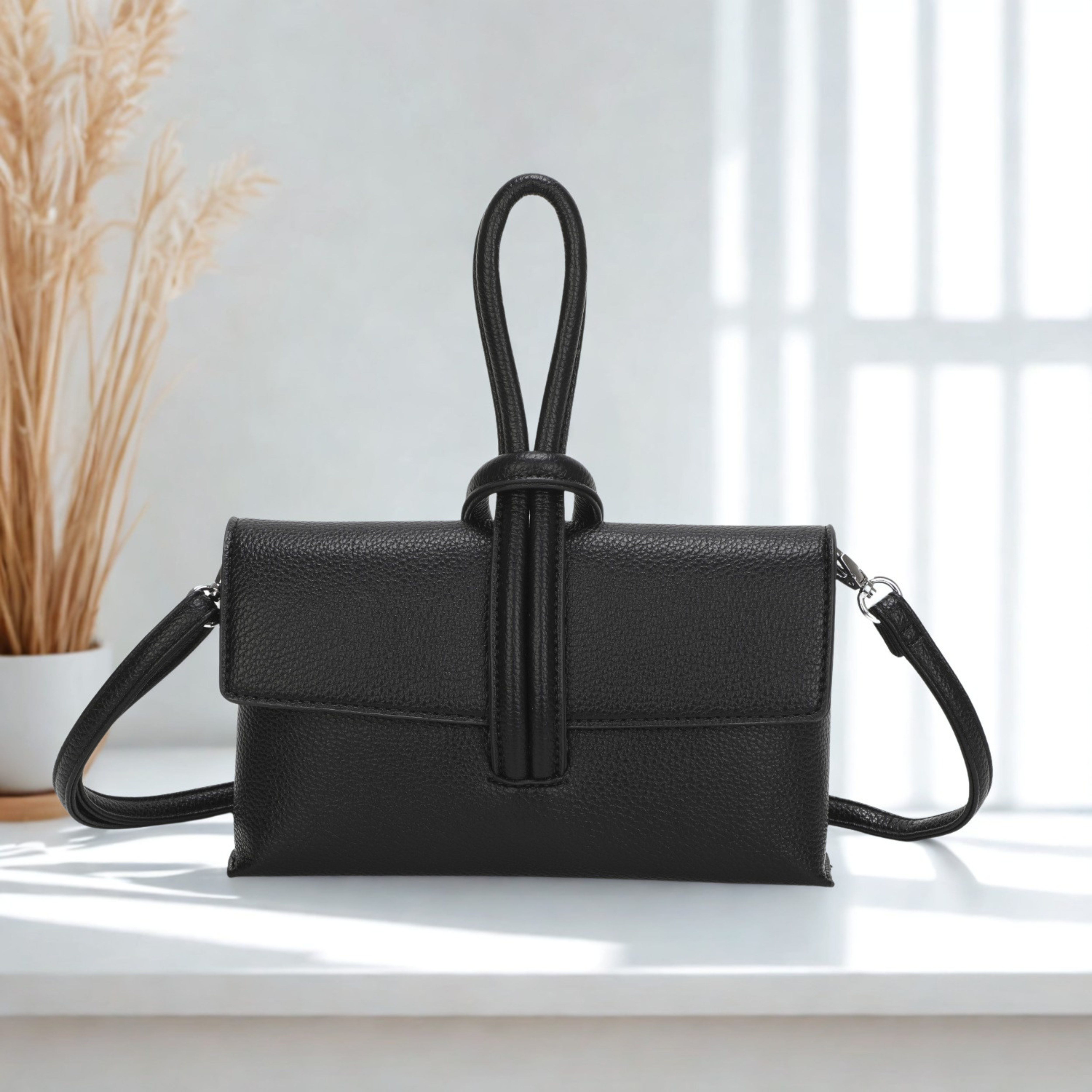 Women’s PU Leather Crossbody Bag – Adjustable Shoulder Strap Handbag