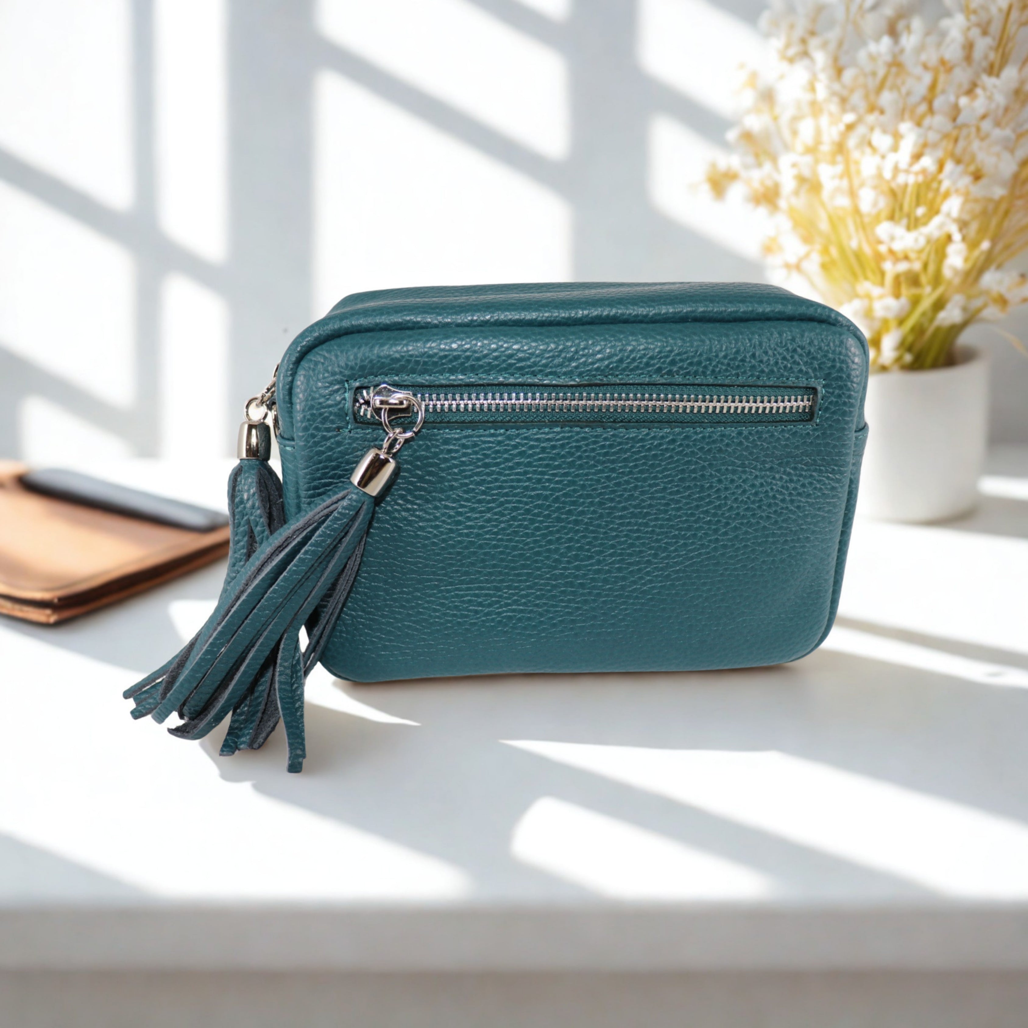 Leather Tassels Crossbody Bag