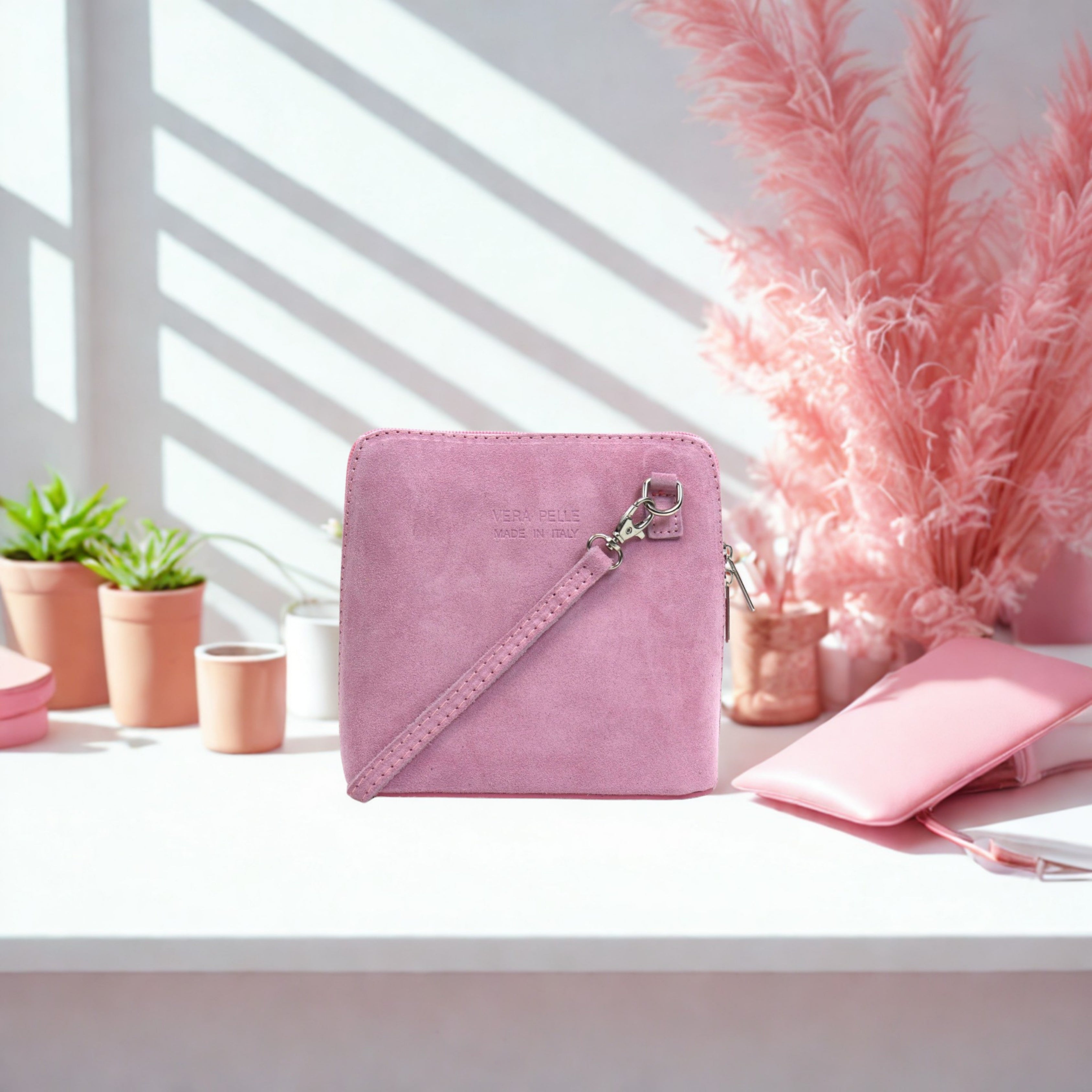 Suede Leather Small Square Bag