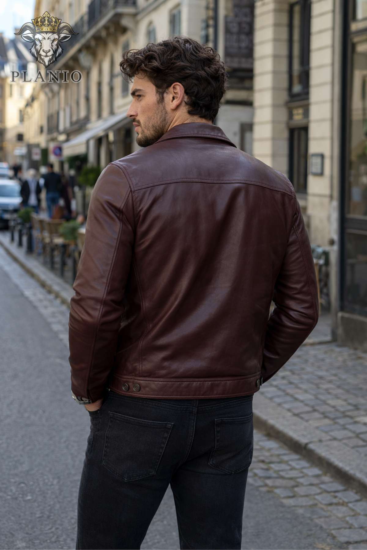 Men's Burgundy Real Leather Trucker Jacket, Slim Fit Button Front Jacket, Vintage Inspired Leather Outerwear, Casual Biker Style