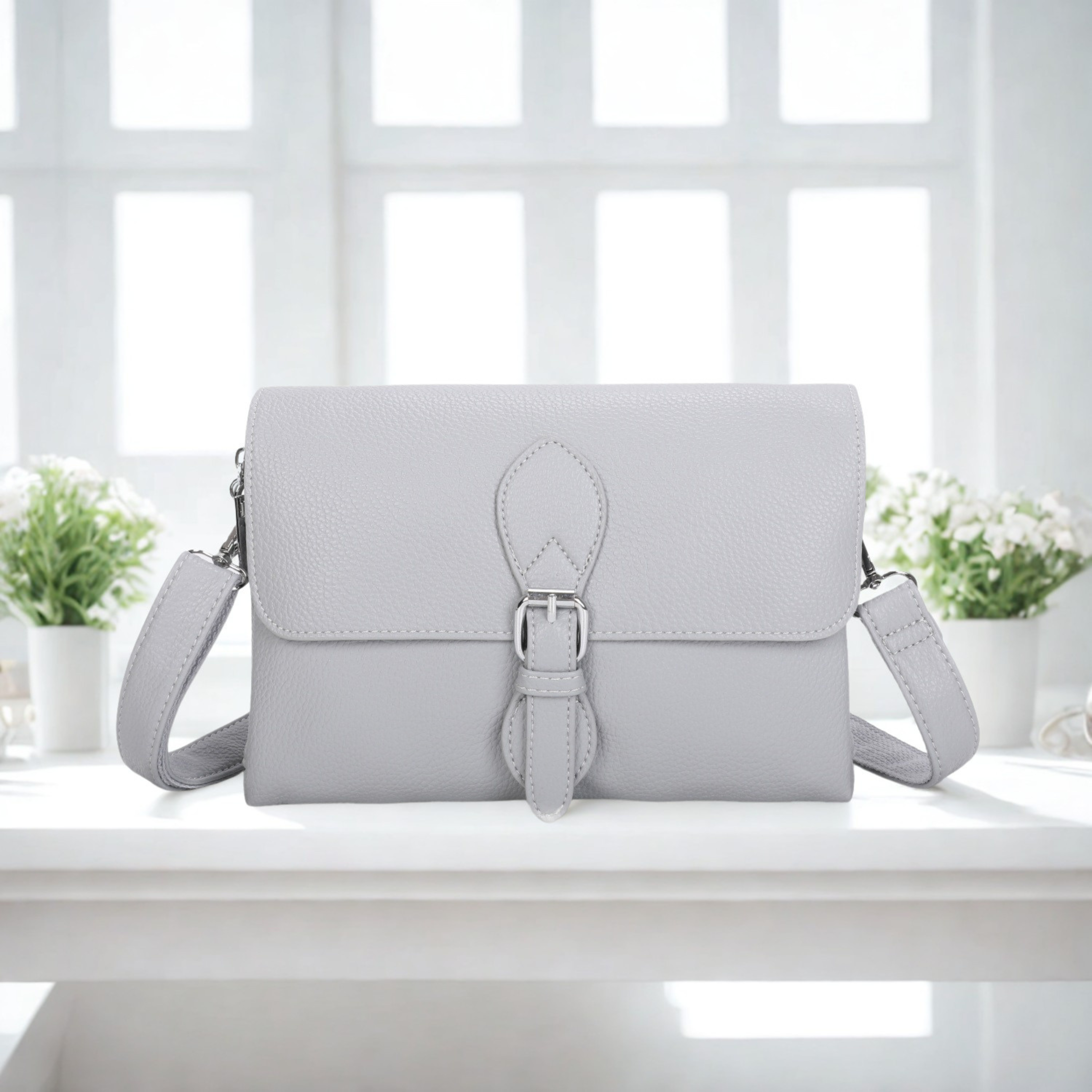 Women’s Small Crossbody Bag Flap Over Shoulder Handbag with Double Zip Compartments