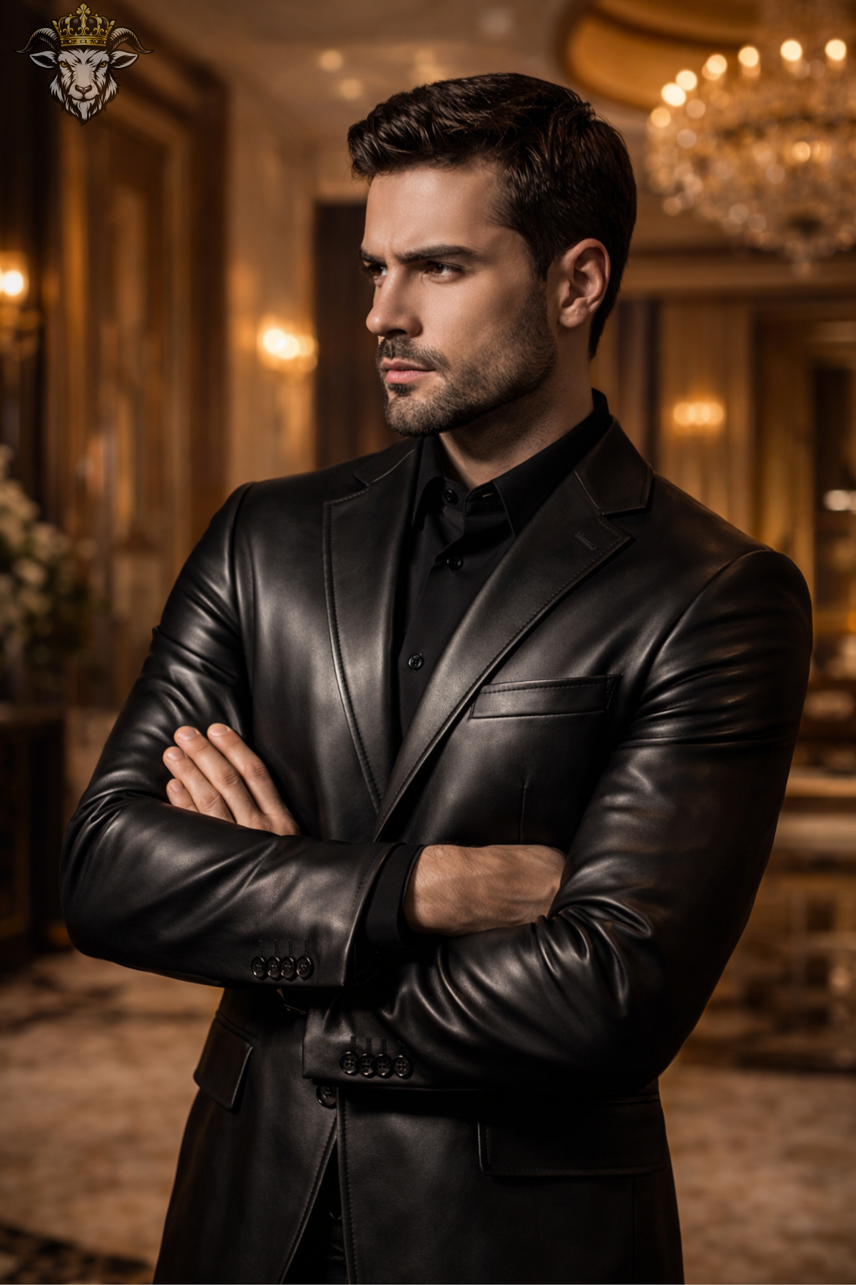 Men’s Black Real Leather Blazer, Luxury Formal Leather Jacket, Slim Fit Party Wedding Coat, Elegant Mens Fashion Outerwear
