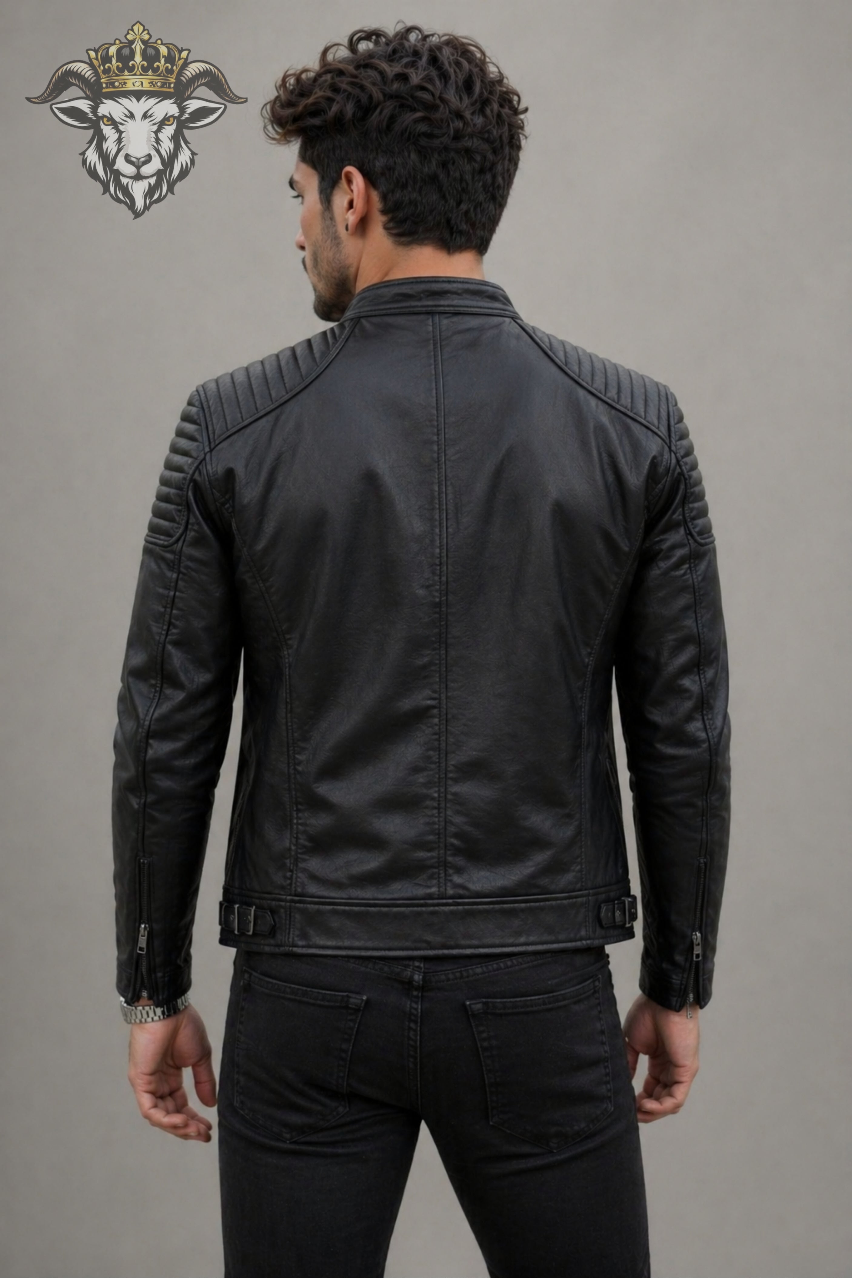Men’s Black Real Leather Roadster Jacket