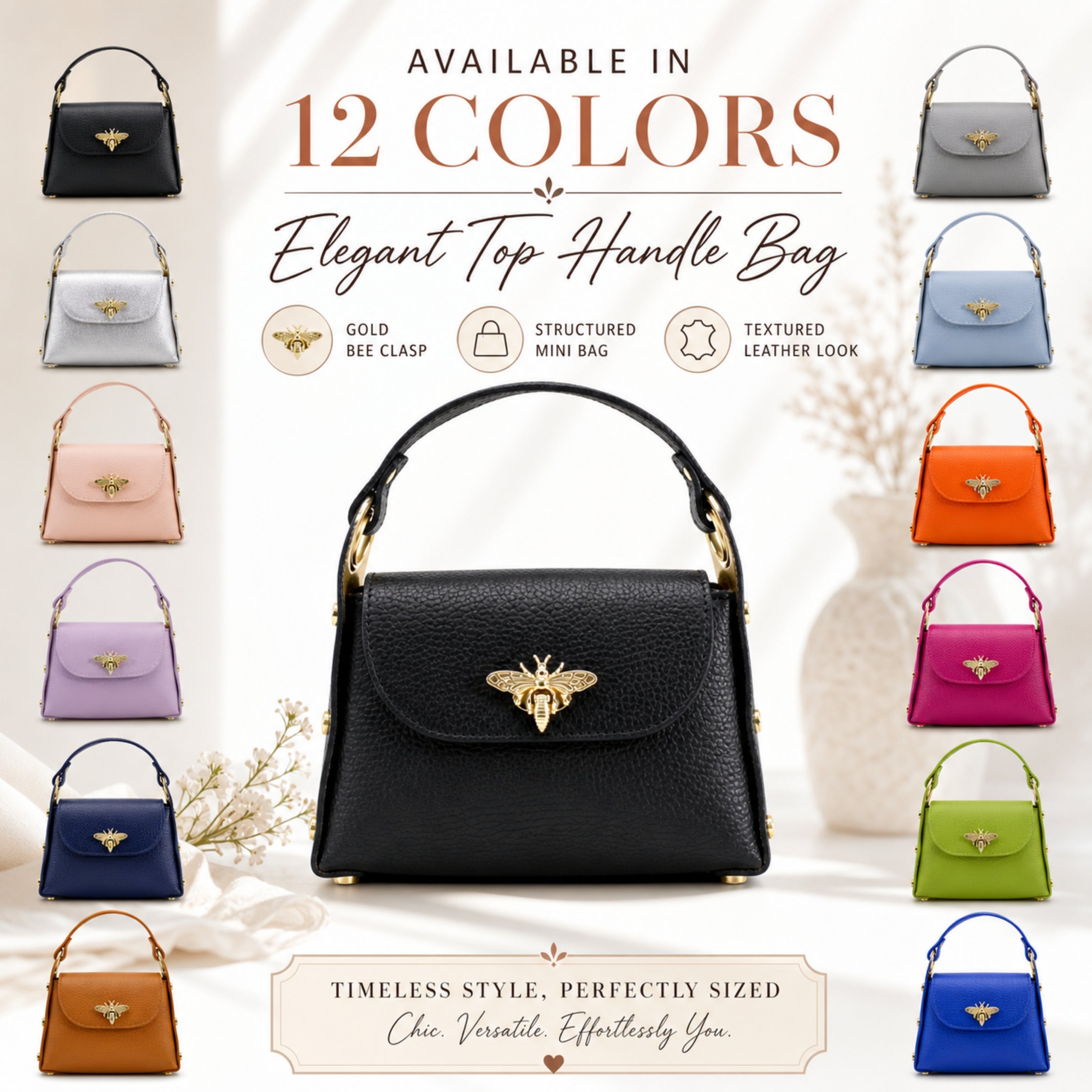 Leather Mini Bee Bag