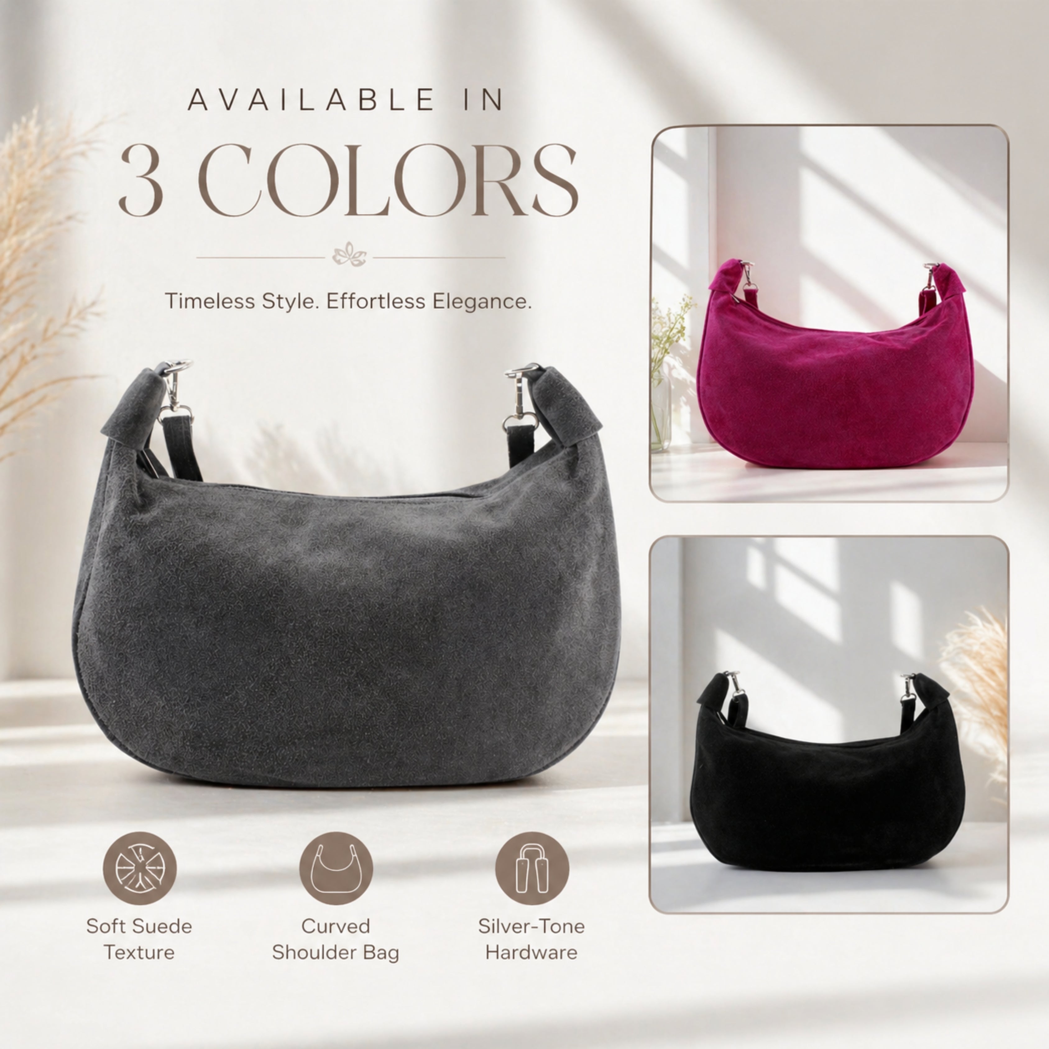 Italian Suede Shoulder Bag