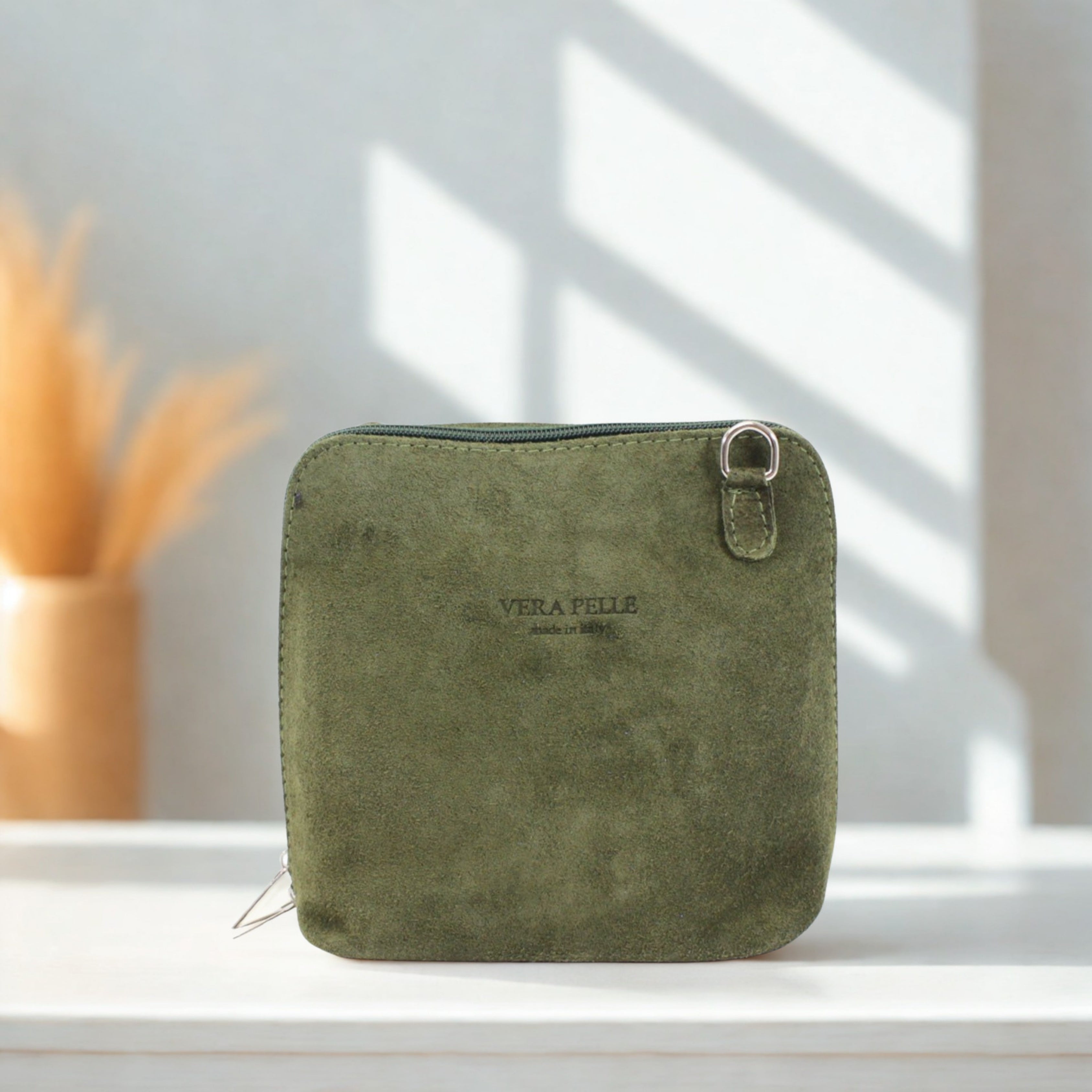 Suede Leather Small Square Bag