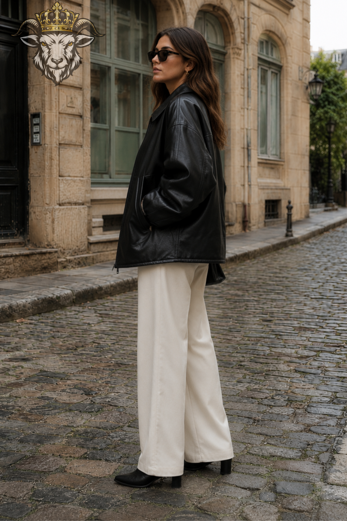 Women’s Black Genuine Leather Bomber Jacket, Oversized Loose Fit Leather Coat, Structured Collar Zip Jacket, Luxury Streetwear Outerwear