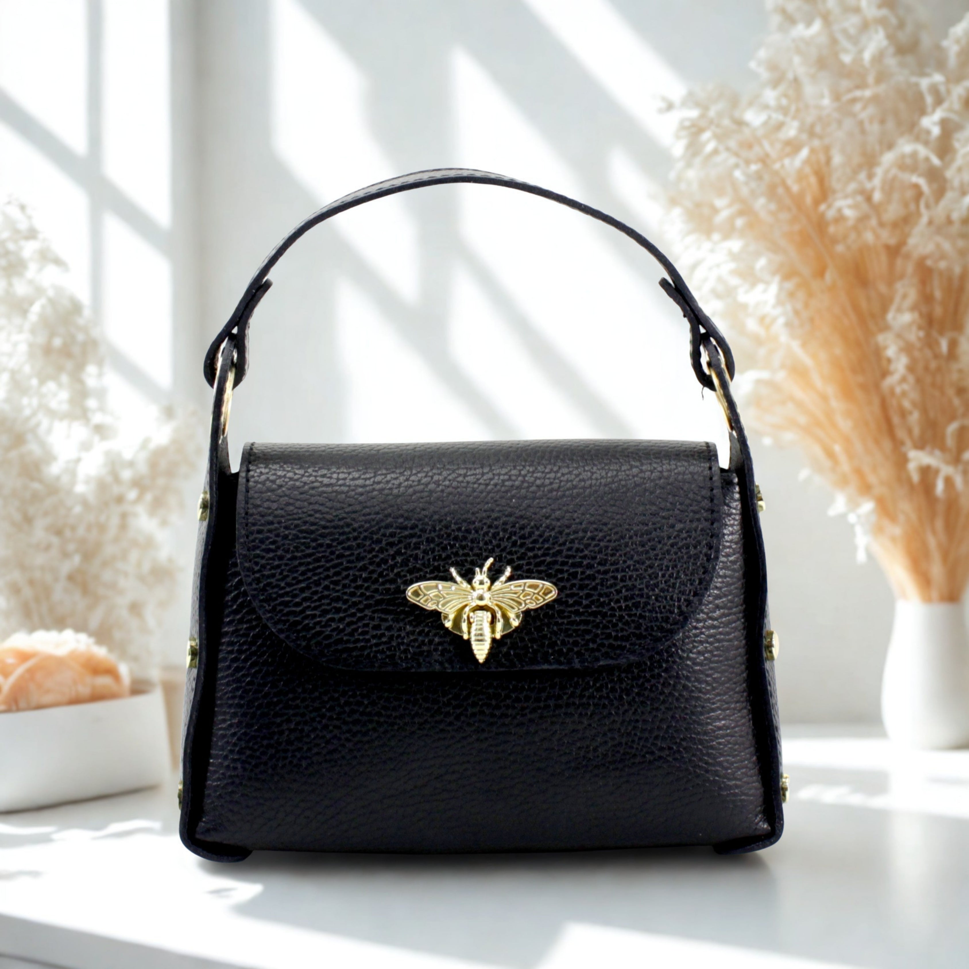 Leather Mini Bee Bag