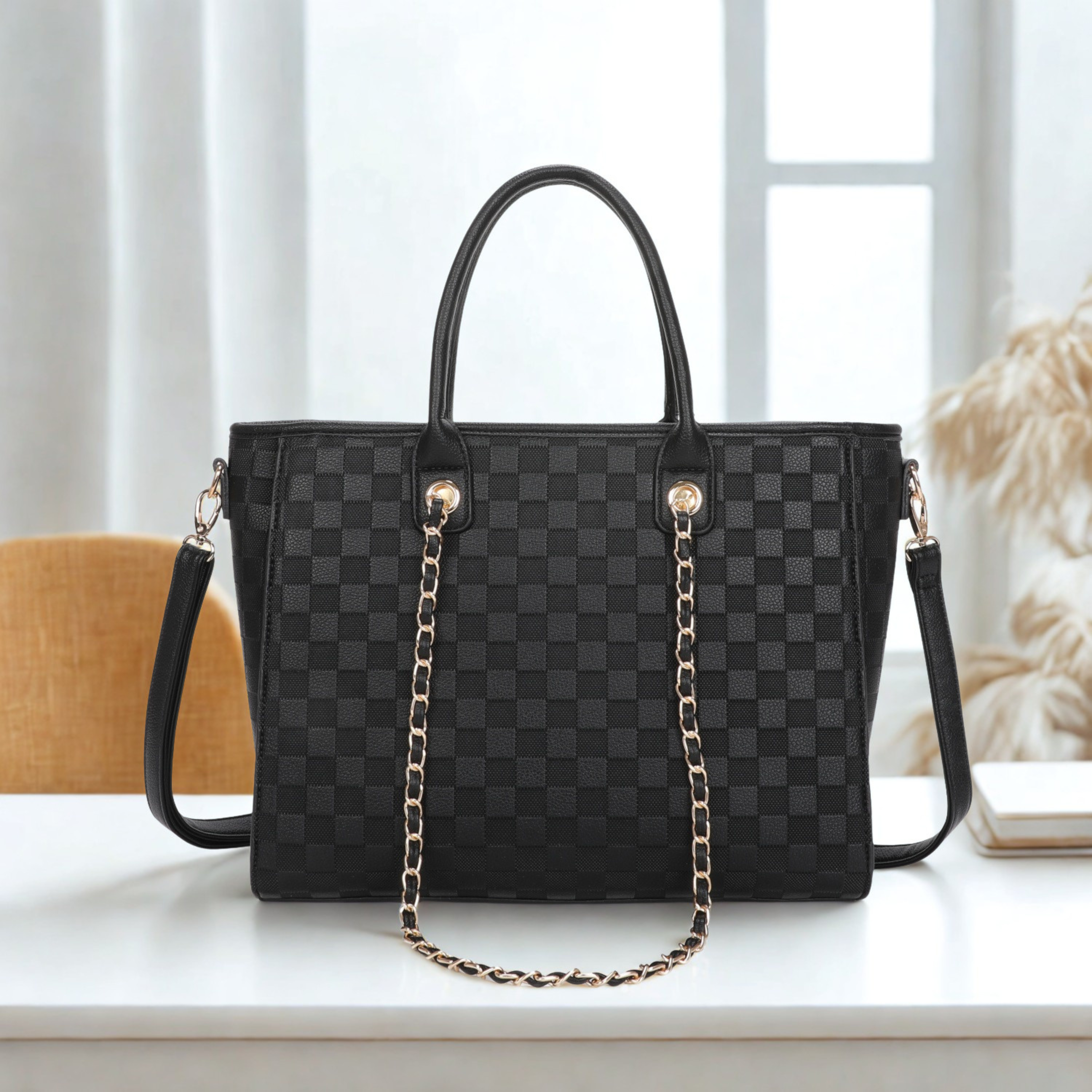 Women’s Large Tote Handbag with Zip Closure
