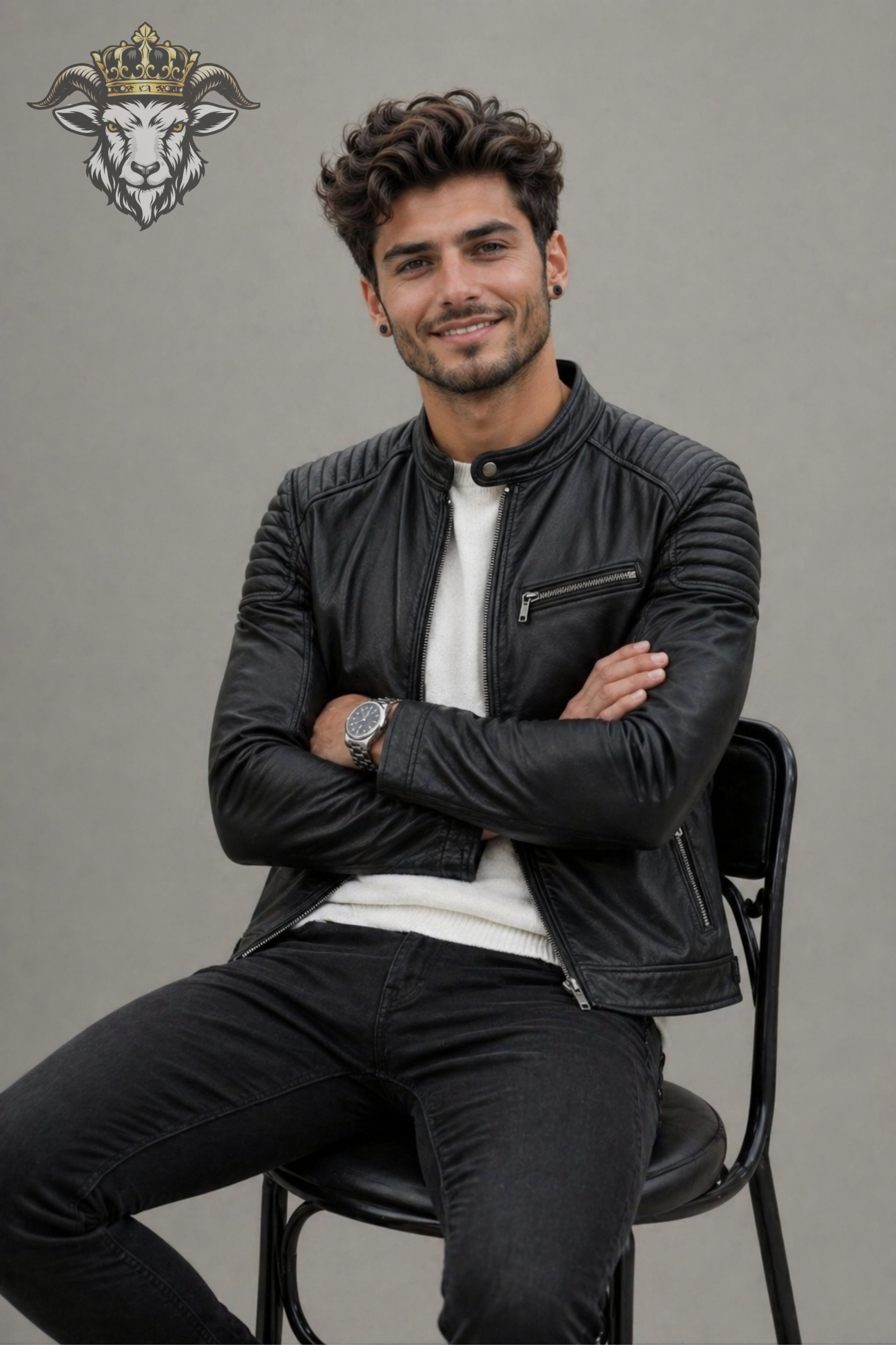 Men’s Black Real Leather Roadster Jacket