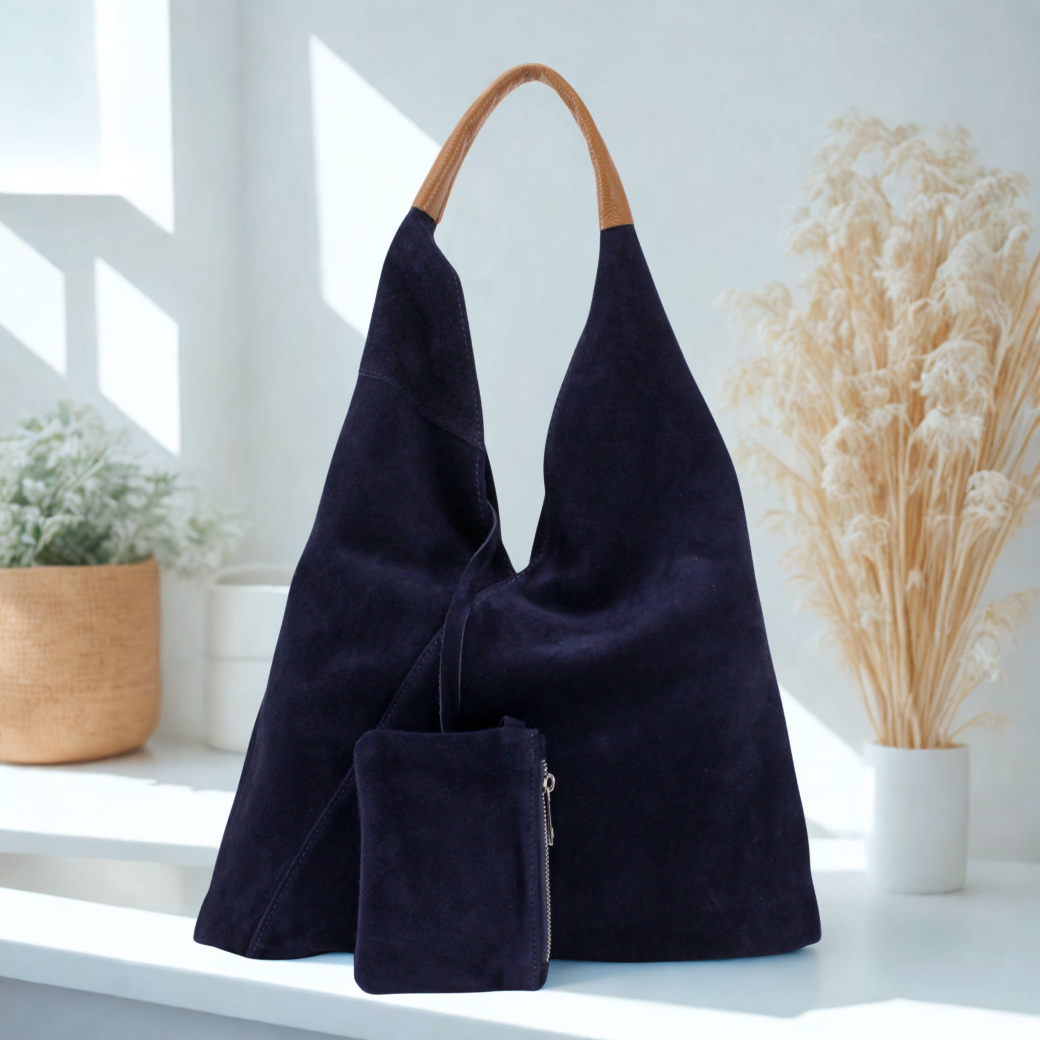 Italian Suede Shoulder Bag