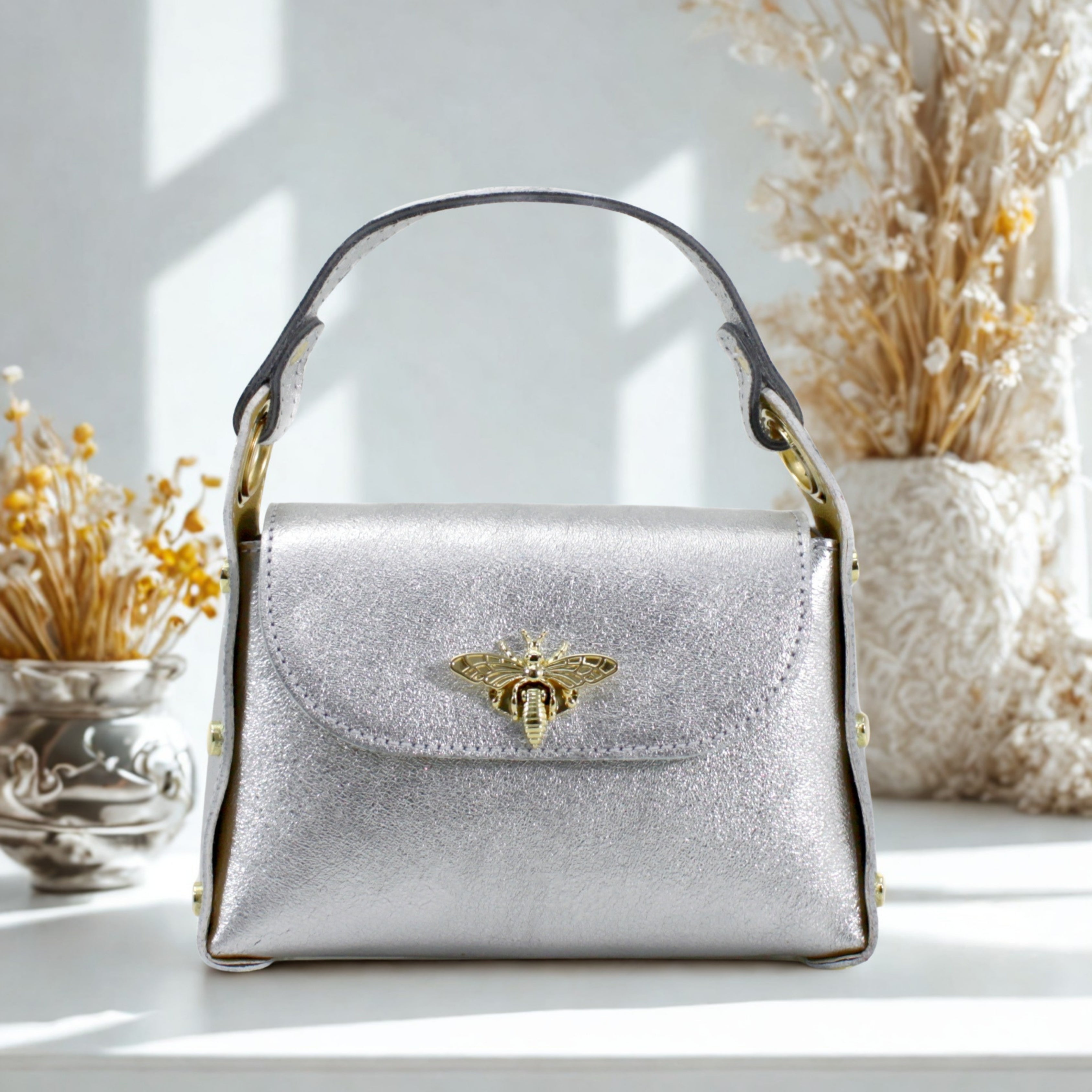 Leather Mini Bee Bag
