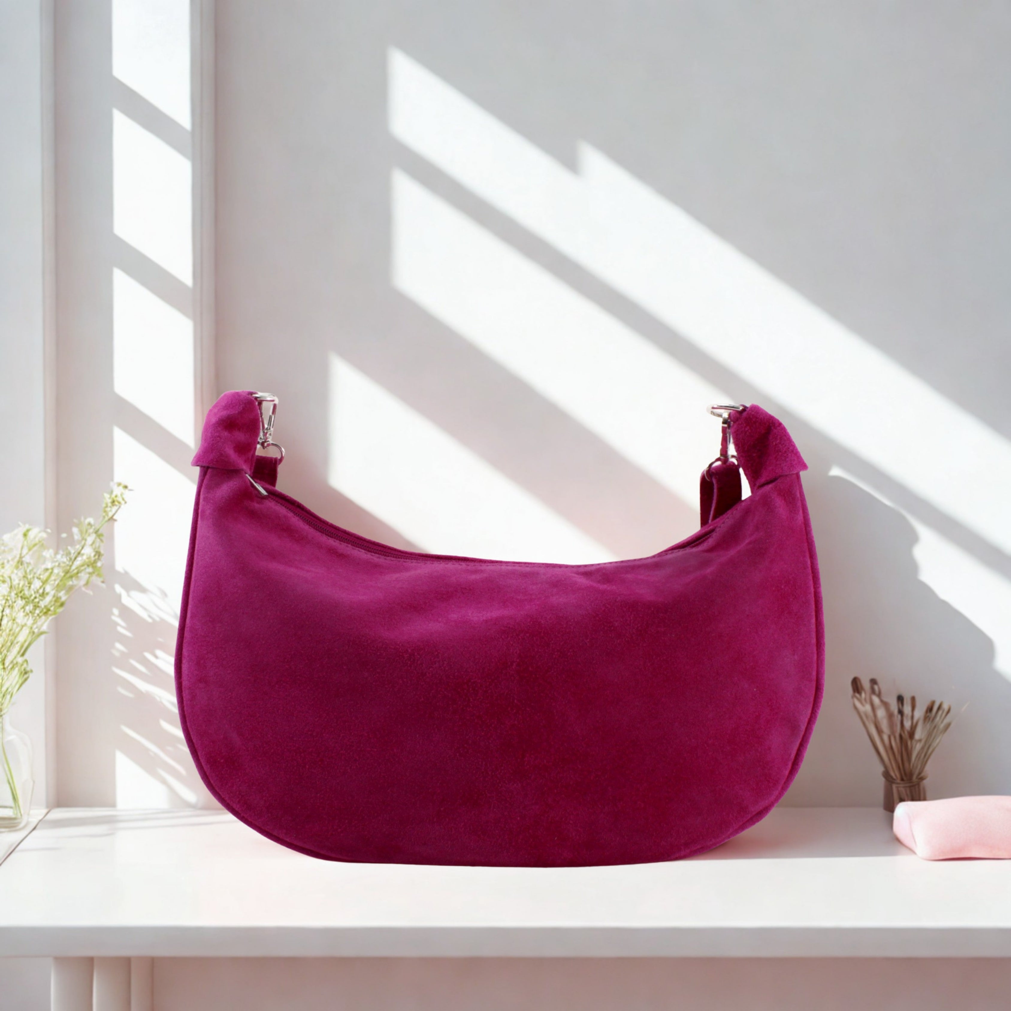 Italian Suede Shoulder Bag