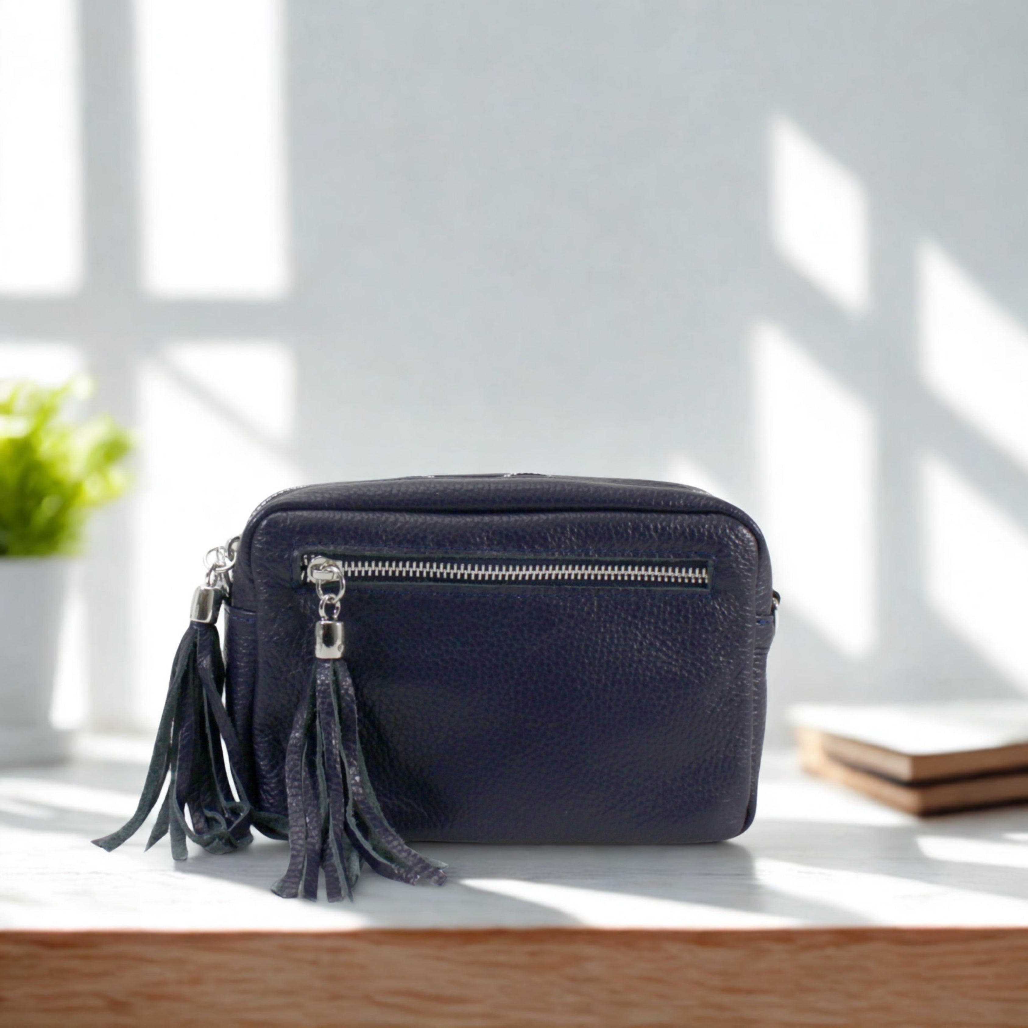 Leather Tassels Crossbody Bag