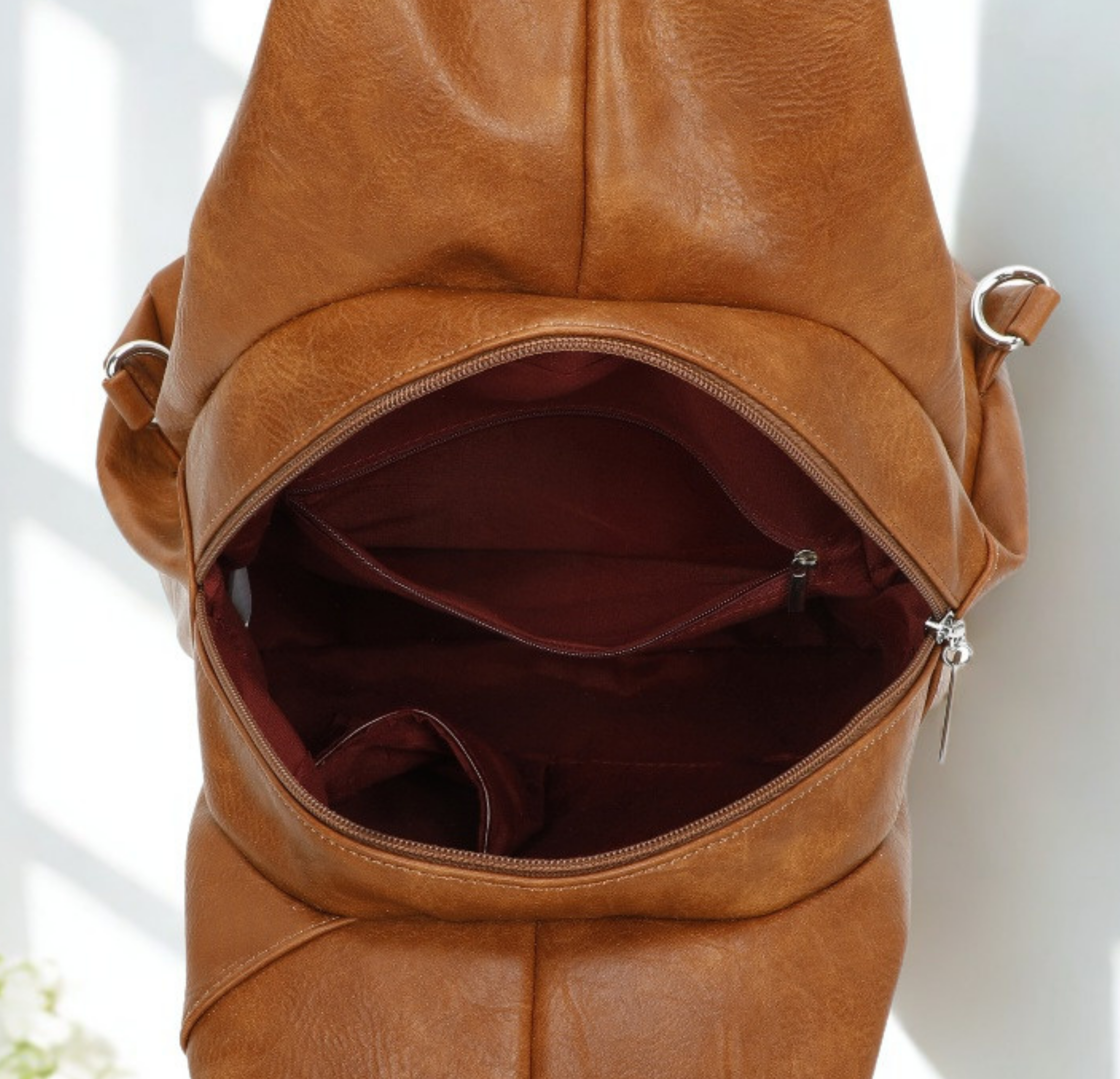 Large Synthetic Leather Backpack Women | Travel Work Laptop Backpack