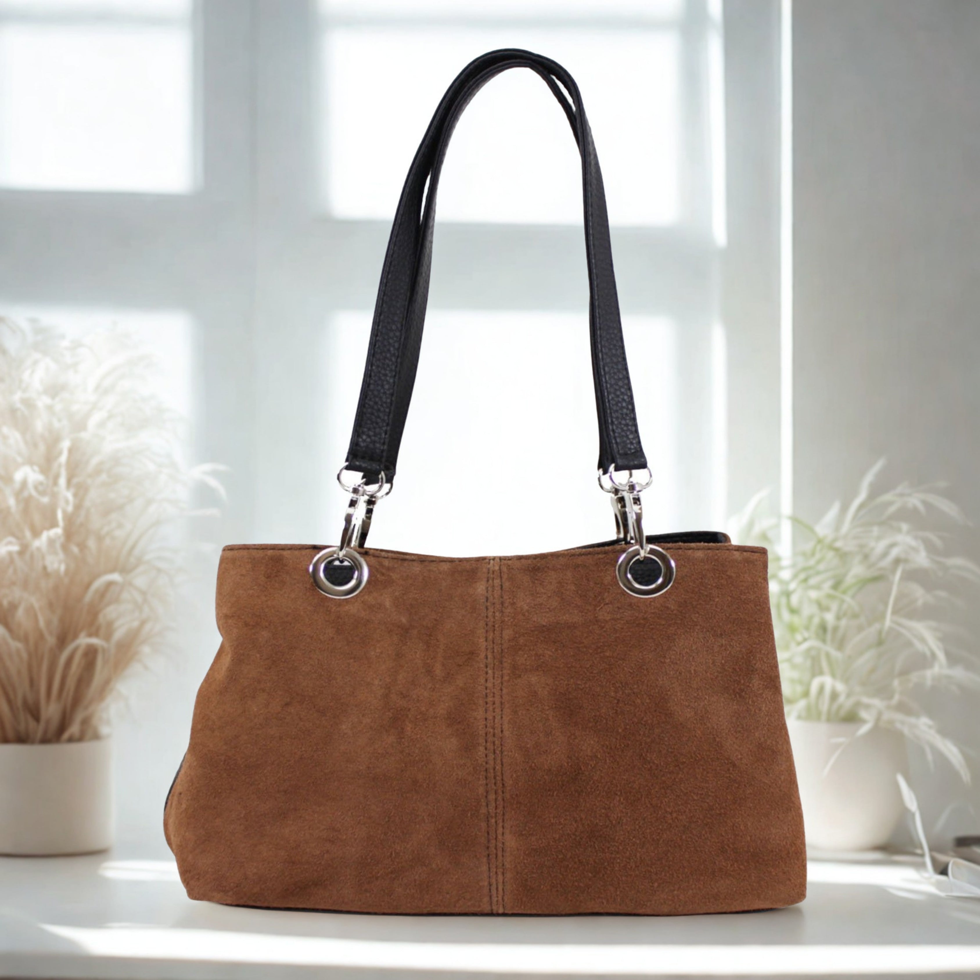 Italian Leahter Suede Shoulder Bag