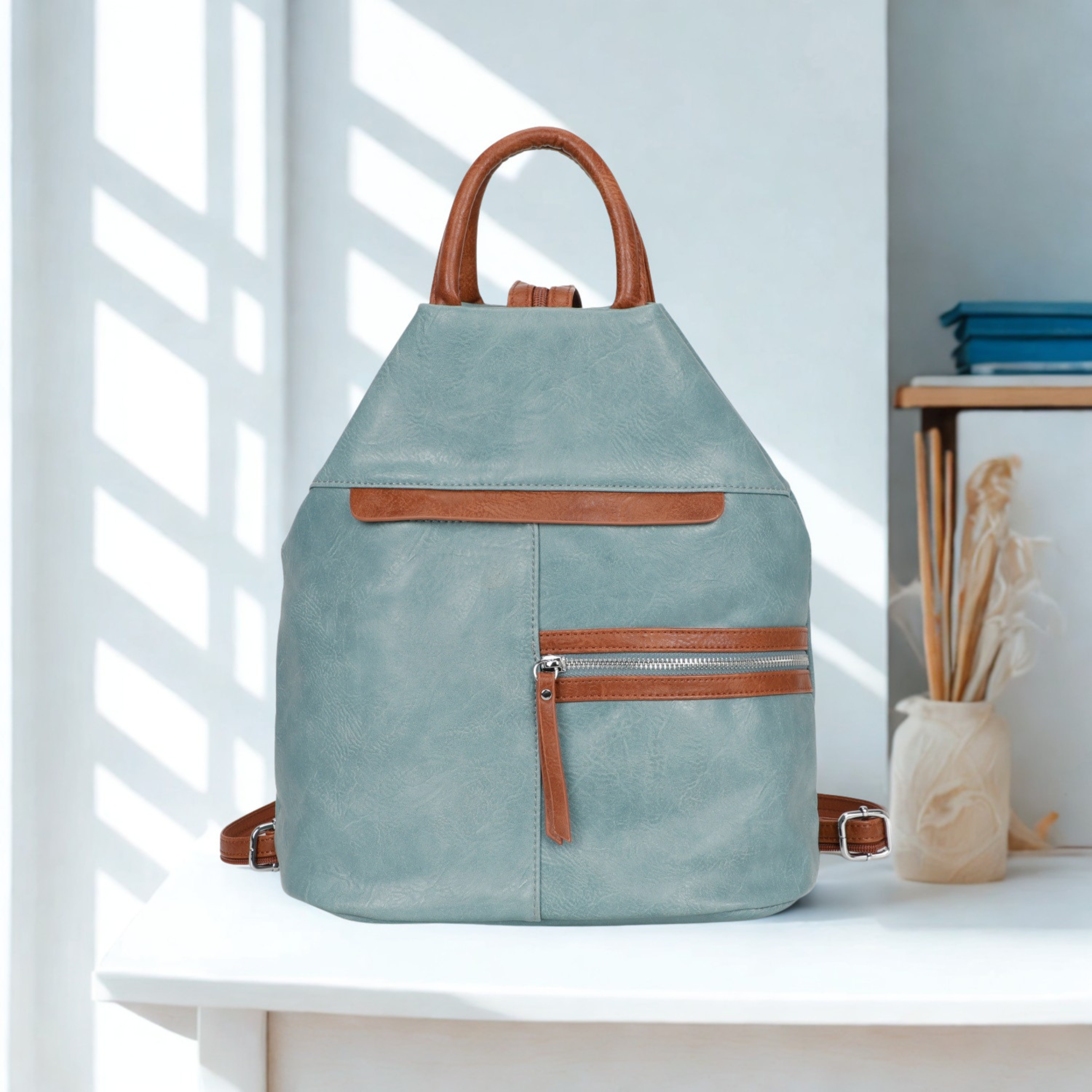 Women’s Faux Leather Backpack Bag – Ladies Convertible Shoulder Rucksack