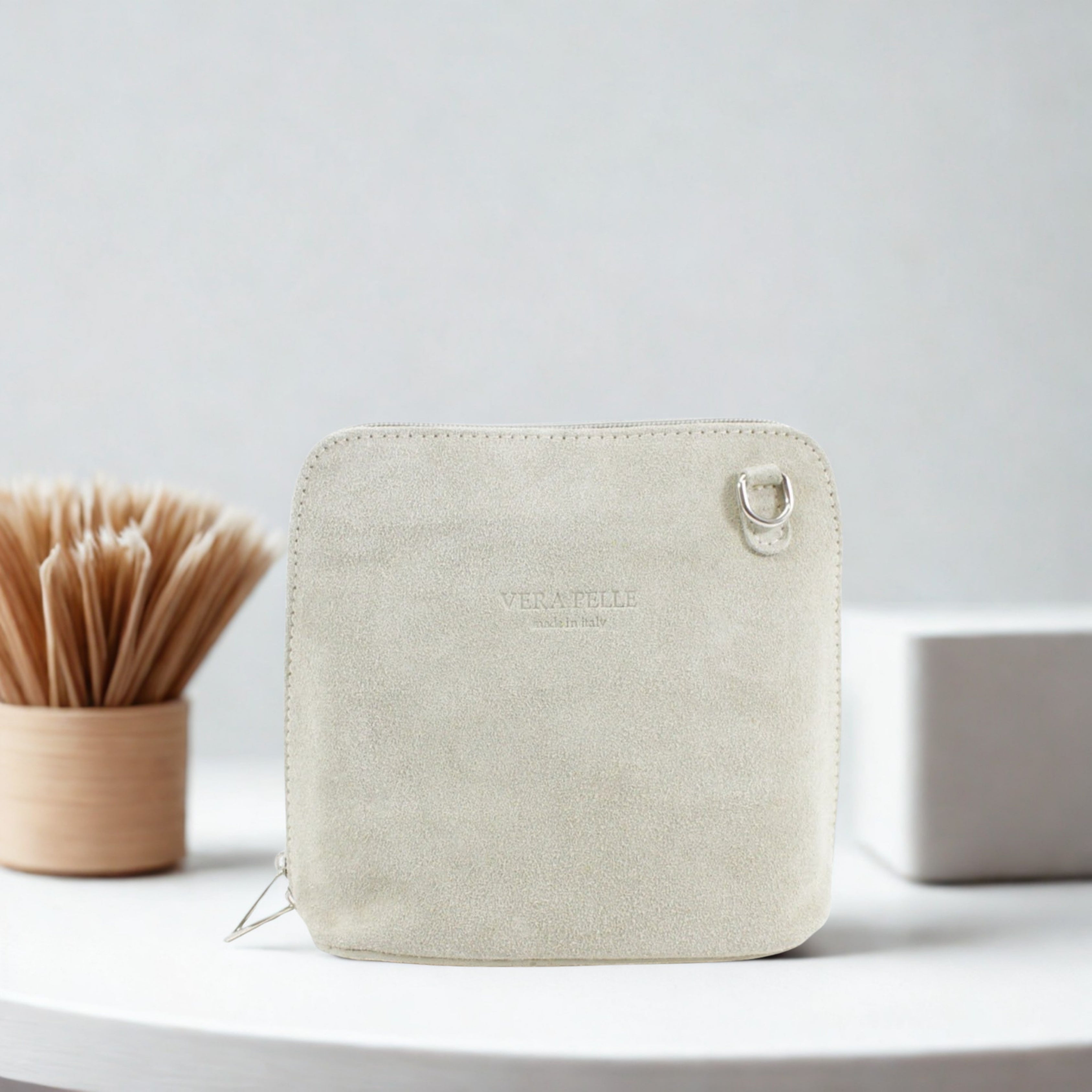 Suede Leather Small Square Bag
