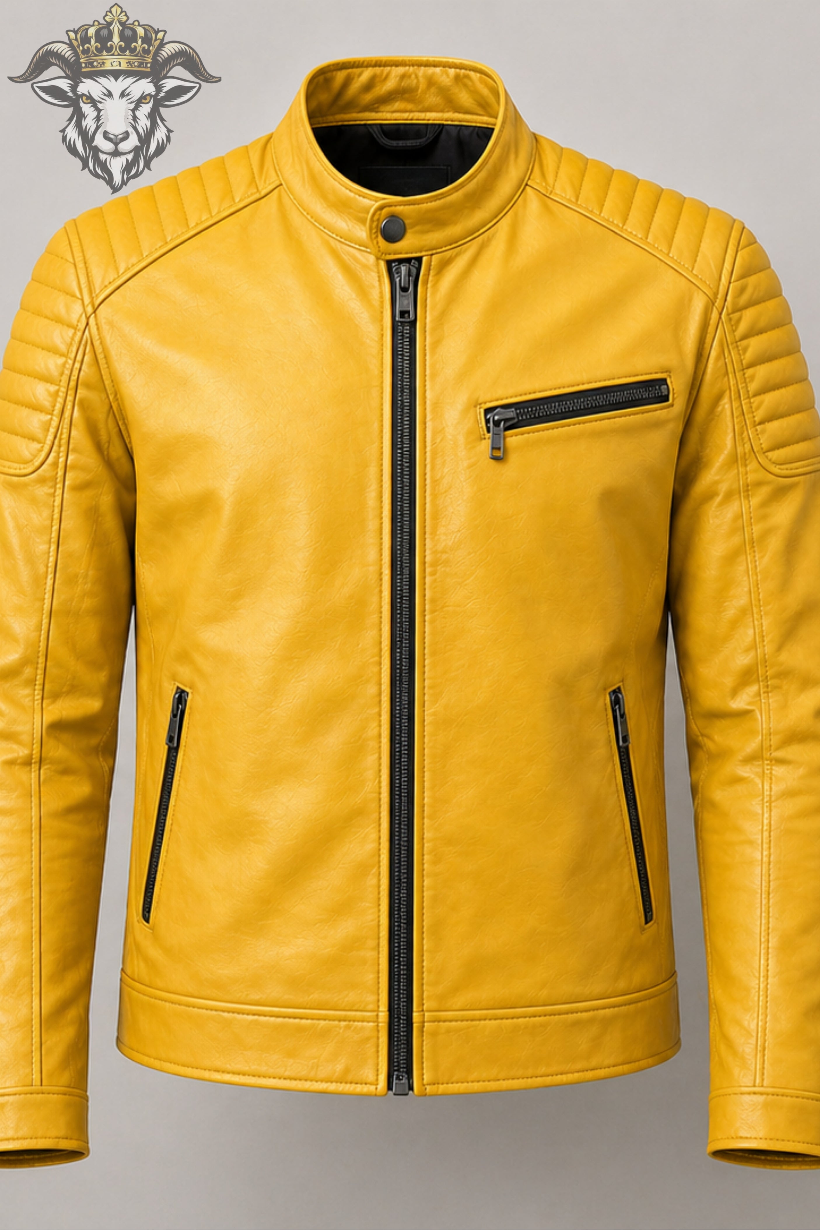Men’s Yellow Real Leather Roadster Jacket