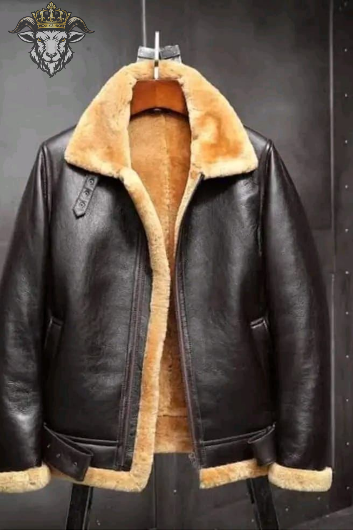 Men’s Black Shearling Leather Jacket, Genuine Leather Aviator Jacket, Fur Lined Winter Bomber Coat, B3 Flight Jacket for Men
