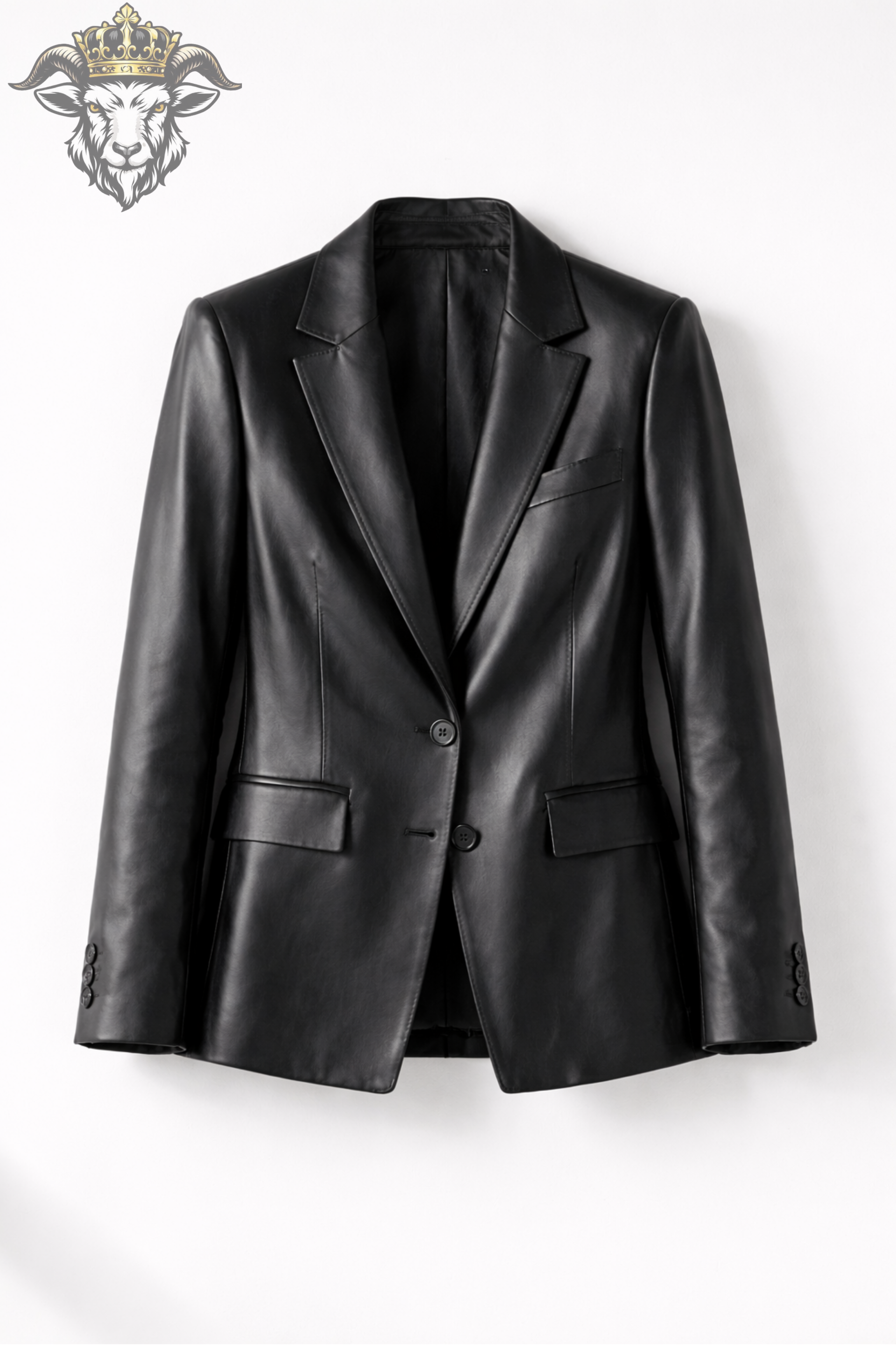 Women’s Black Real Leather Blazer – Premium Tailored Fit Jacket | Elegant Classic Fashion Coat