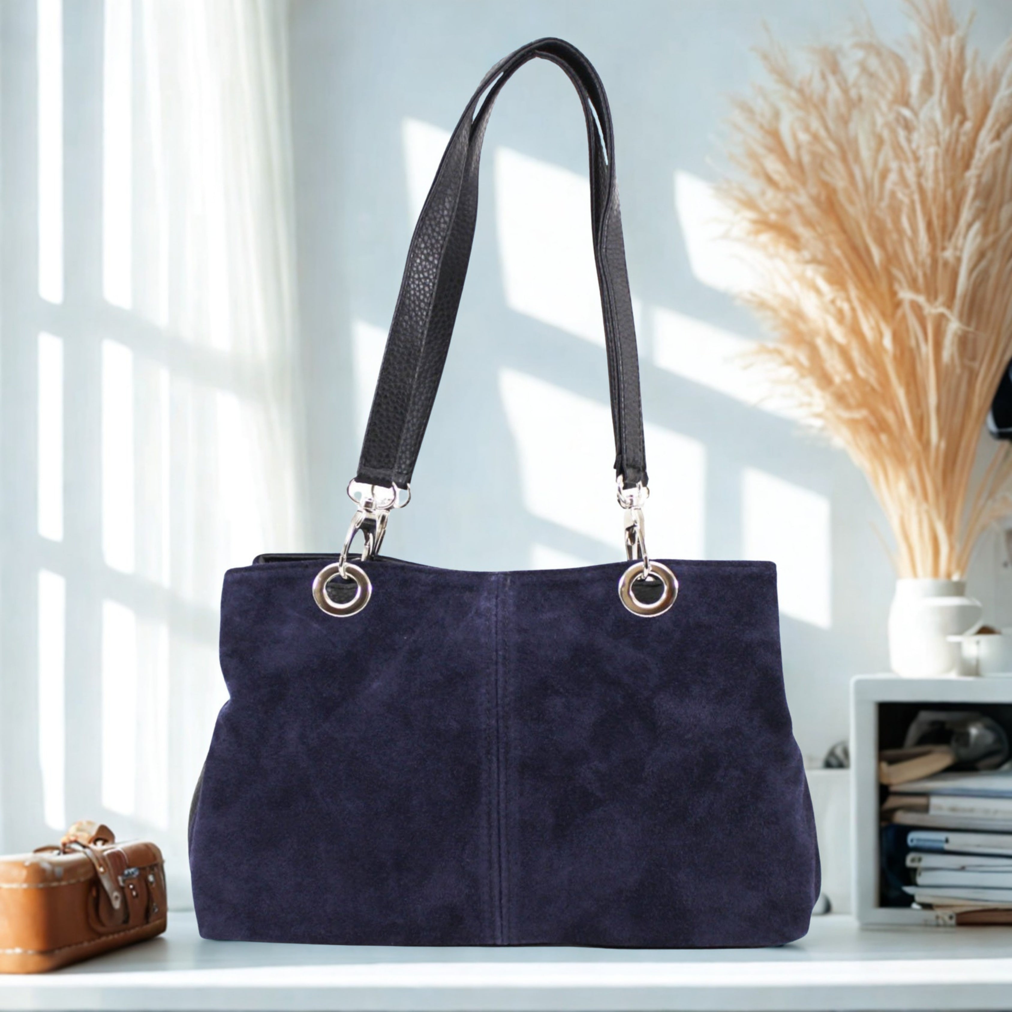 Italian Leahter Suede Shoulder Bag