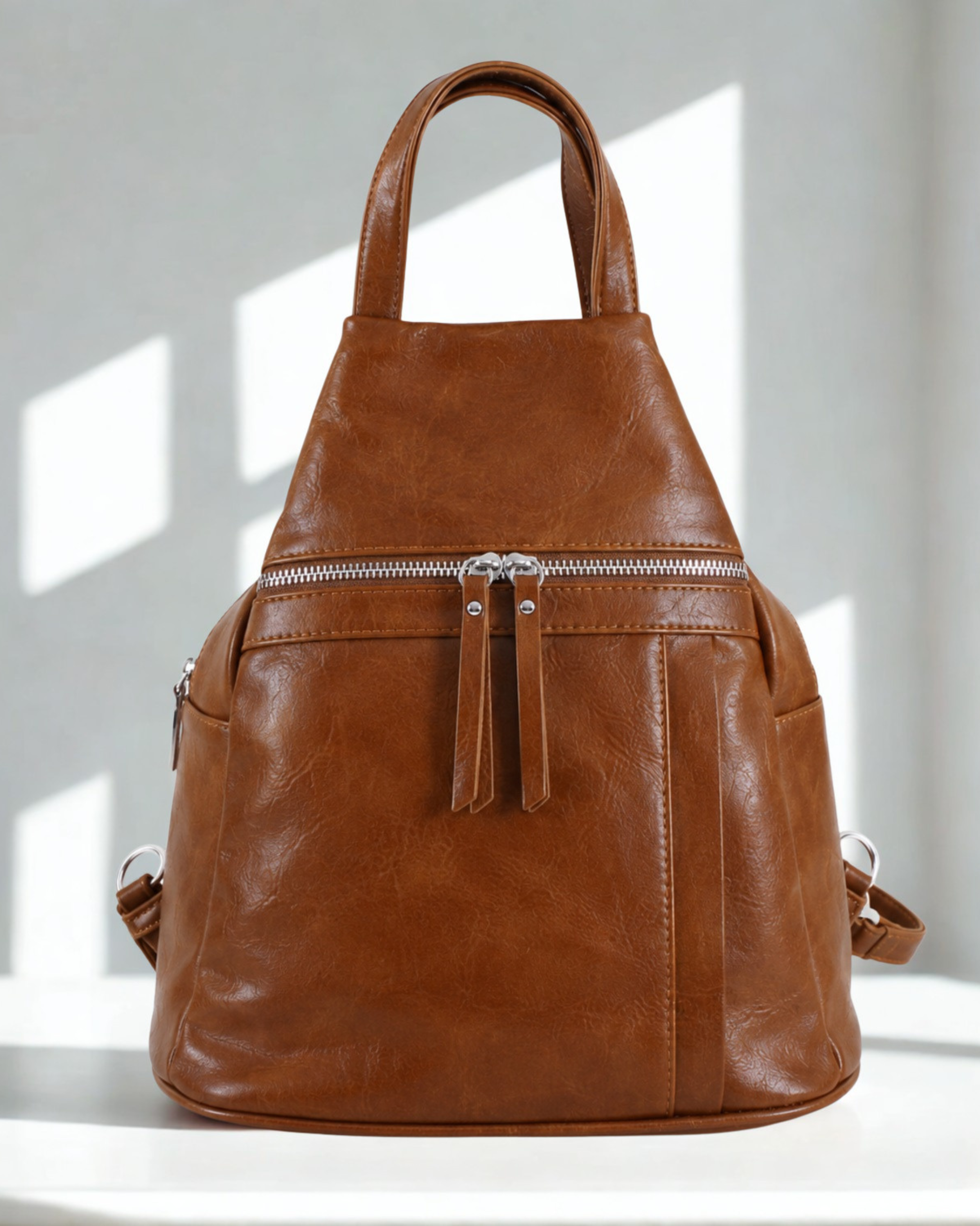 Womens Backpack Handbag Ladies Synthetic Rucksack Shoulder Bag Zip Pockets